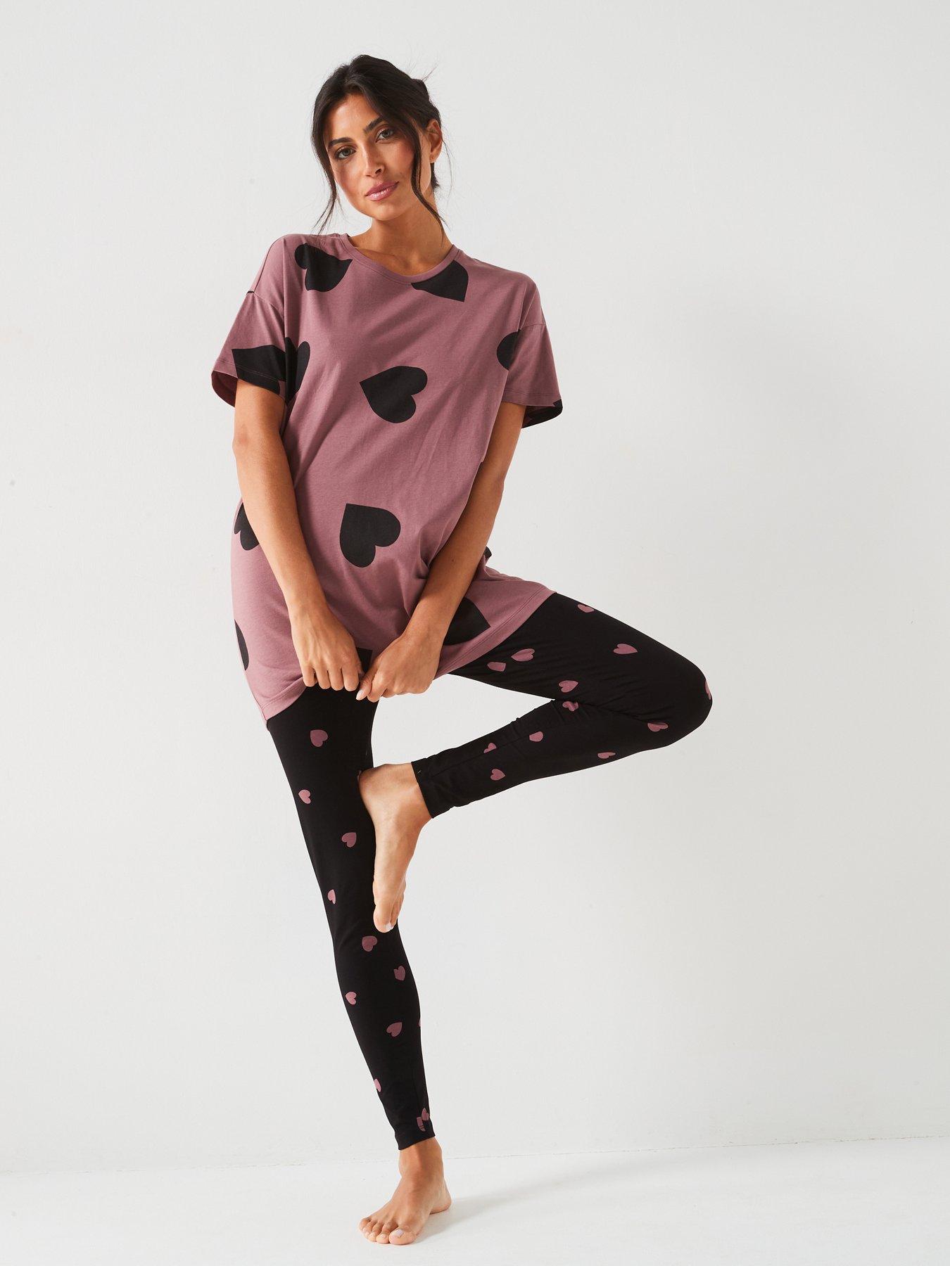 everyday-polka-dot-print-longline-top-and-legging-pj-set