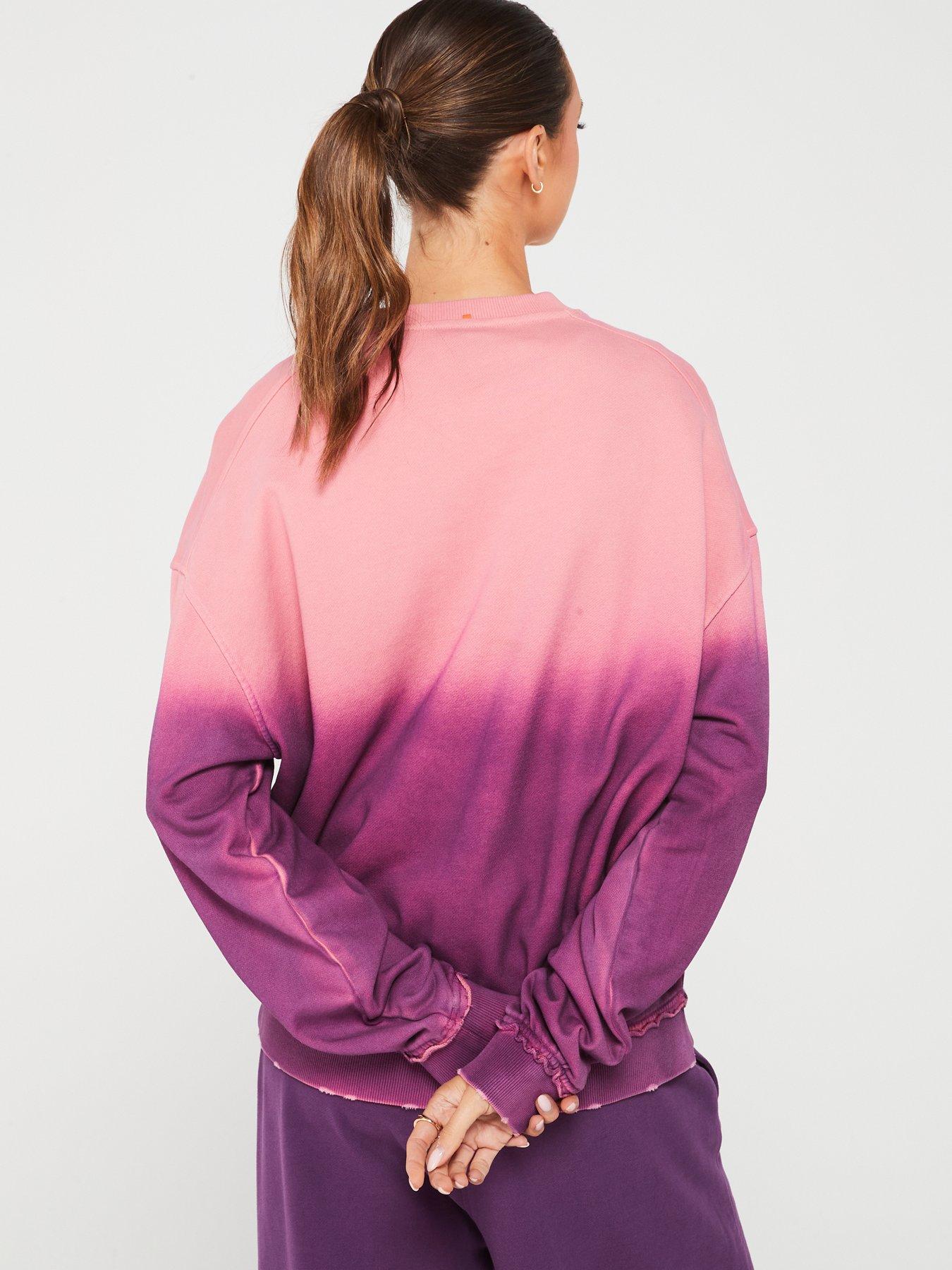 boss-elaslogan-ombre-sweatshirt-pinkstillFront