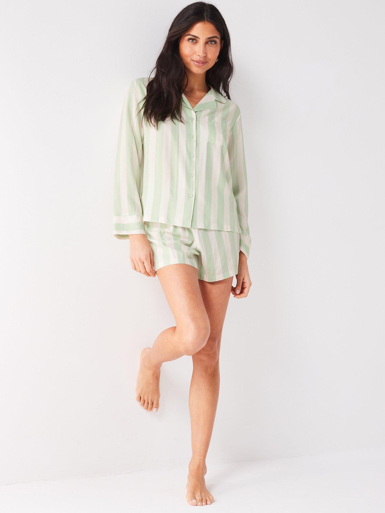 v-by-very-stripe-long-sleeve-revere-pj-short-setdetail