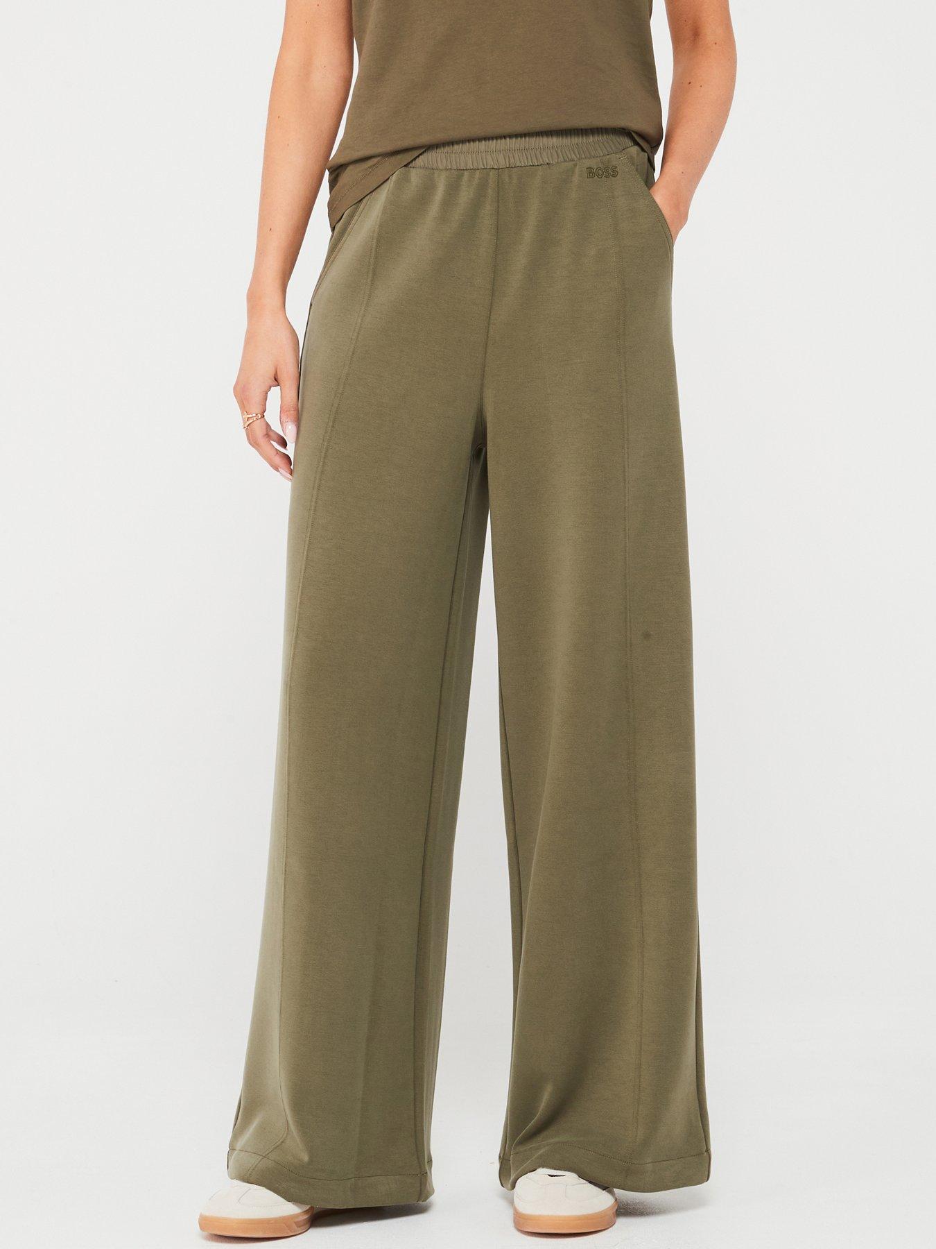 boss-ecara-super-soft-wide-leg-joggers-green