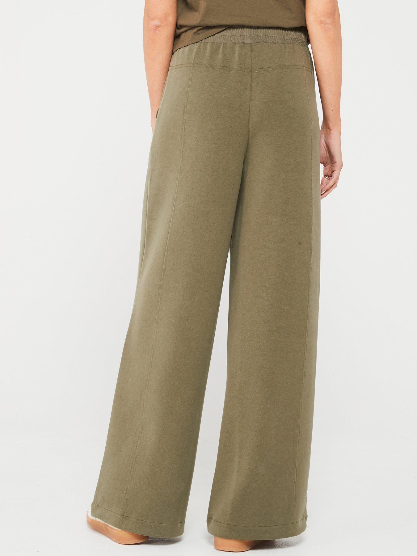 boss-ecara-super-soft-wide-leg-joggers-greenstillFront