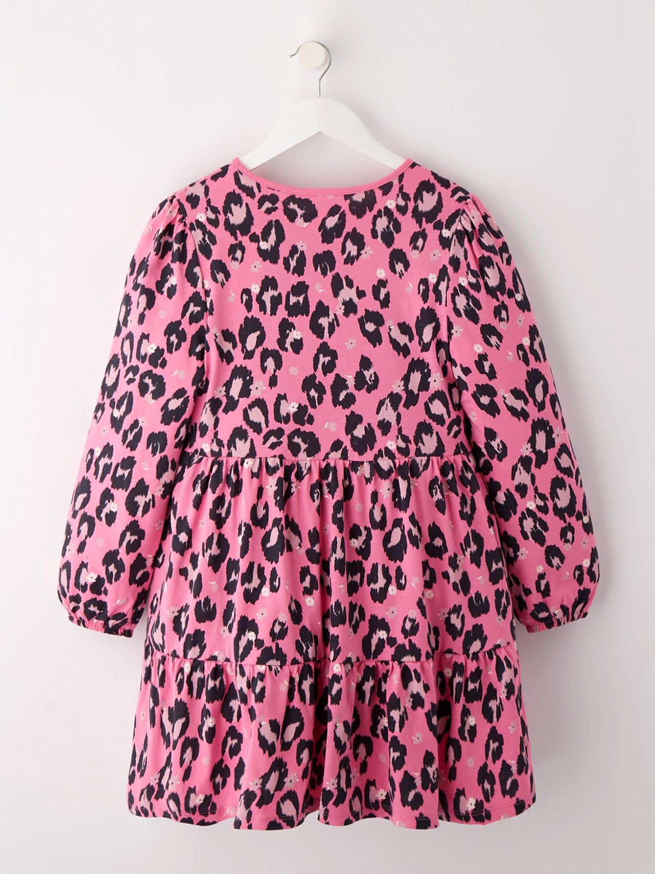 everyday-girls-long-sleeve-tiered-animal-dress-multiback