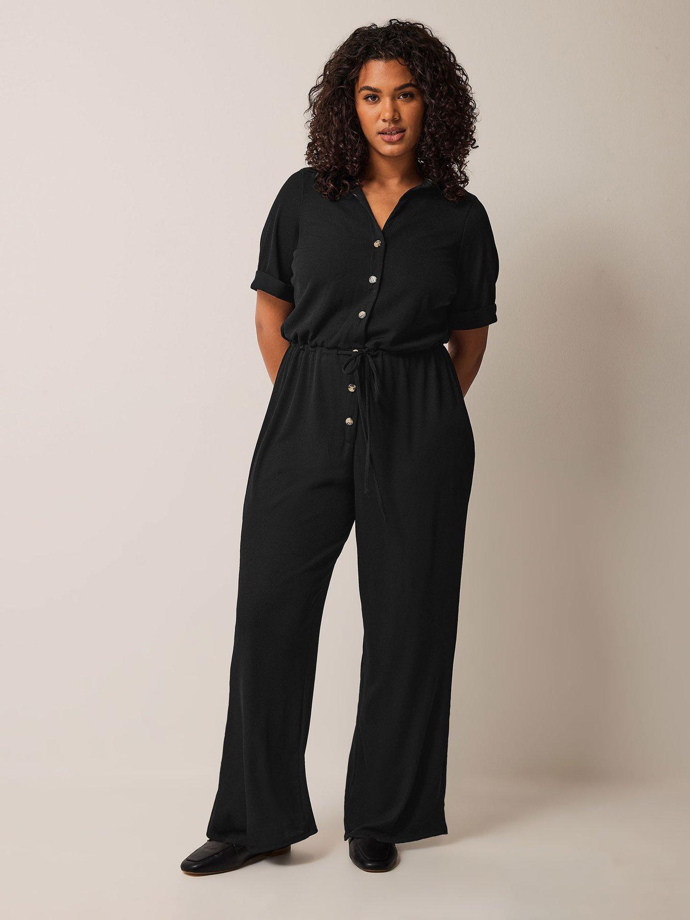 New Look Khaki Cotton Button Front Jumpsuit