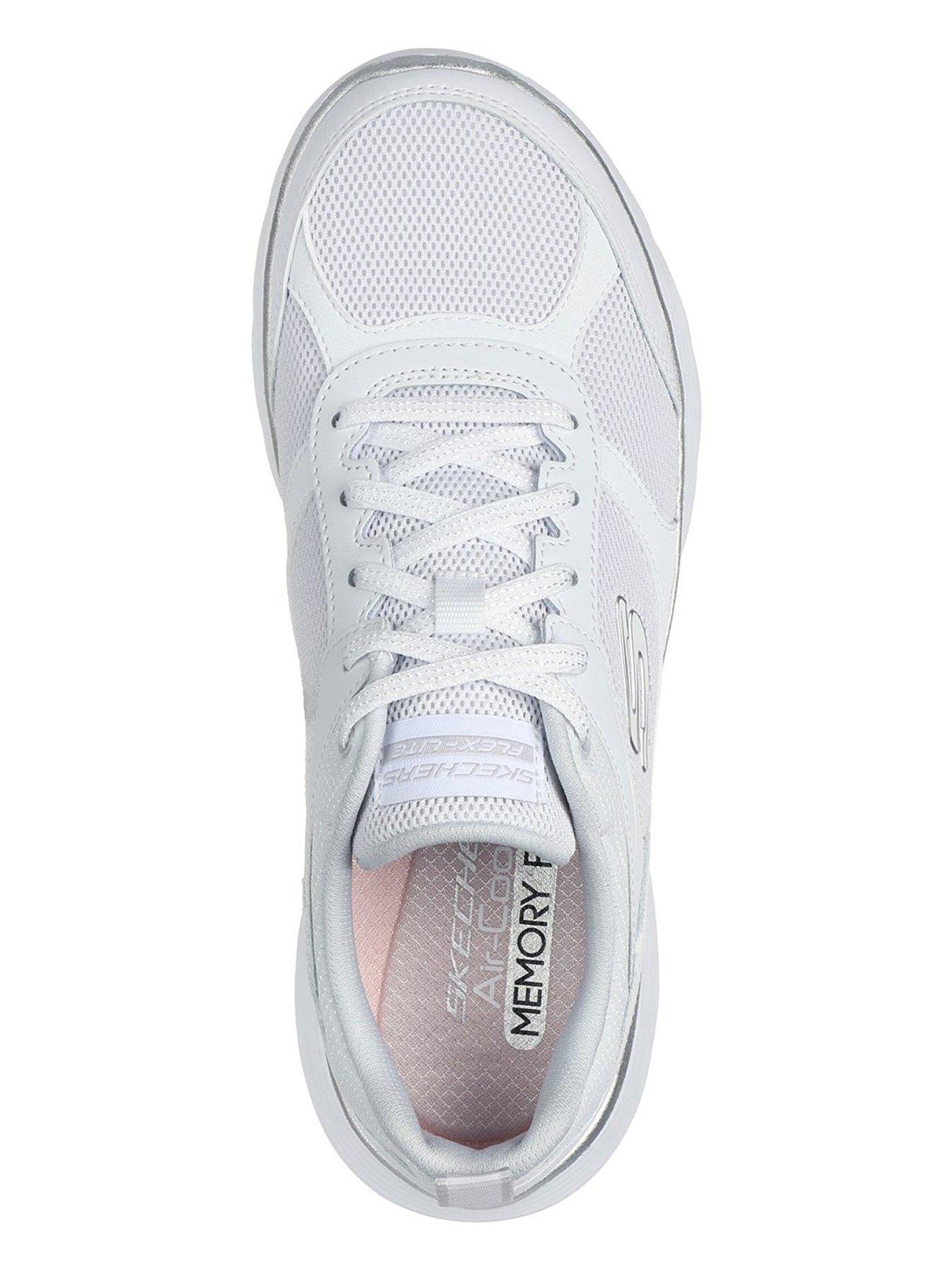 skechers-skechers-flex-appeal-50-mesh-lace-up-trainers-whiteoutfit