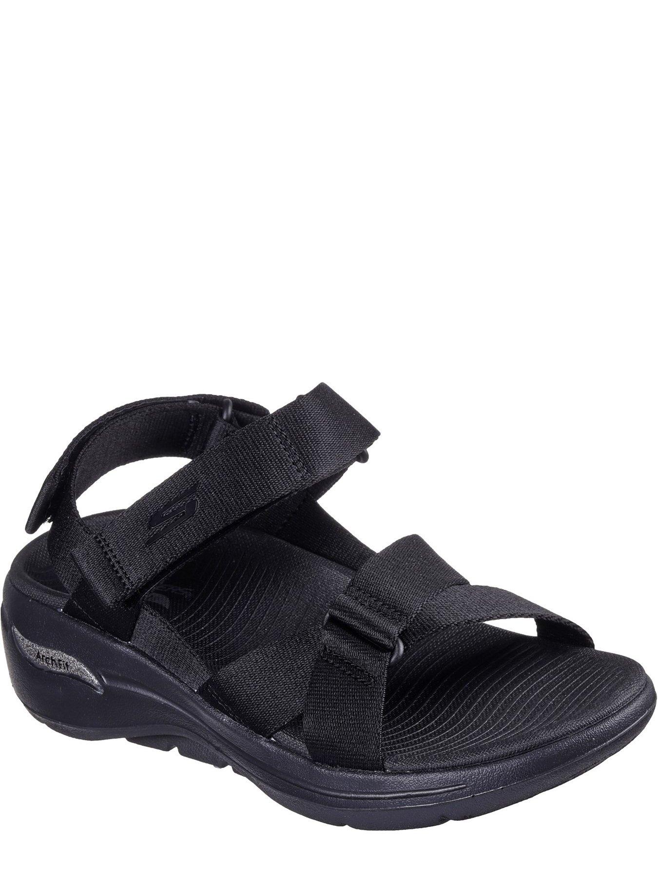 skechers-skechers-go-walk-arch-fit-strappy-sandals-blackstillFront