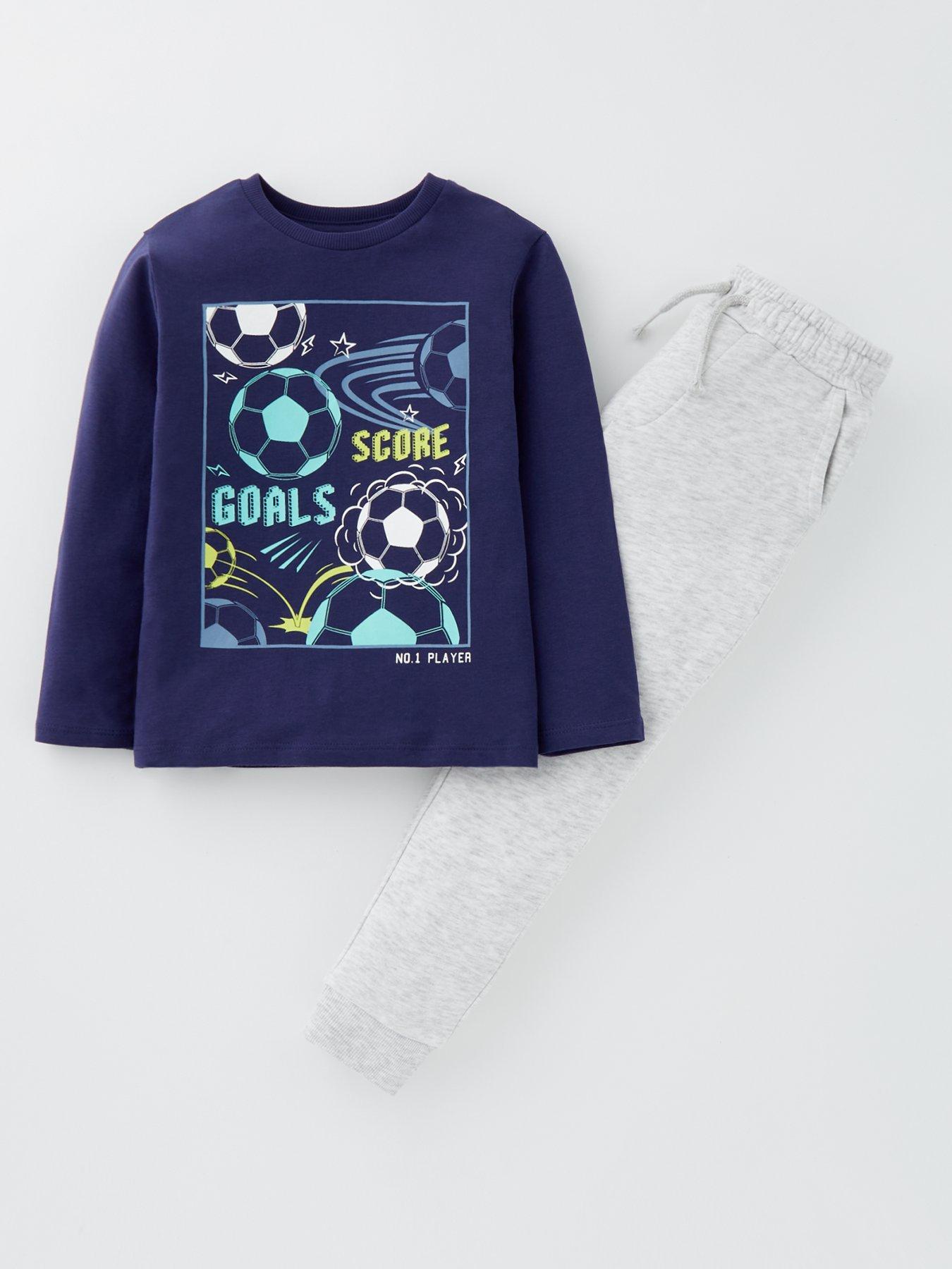 Image 1 of 4 of Everyday Boys Football Long Sleeve T-shirt And Jogger Set - Multi