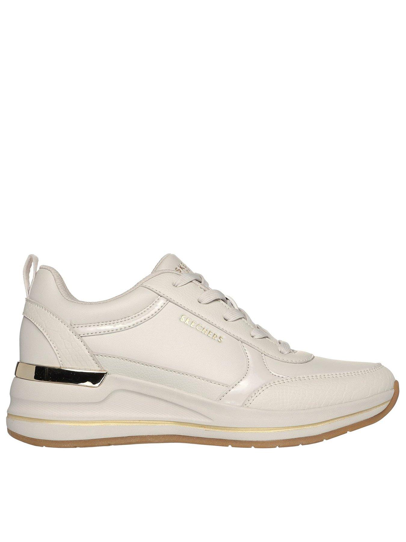 skechers-skechers-billion-reptile-trimmed-duraleather-lace-up-fashion-wedged-trainer-off-white