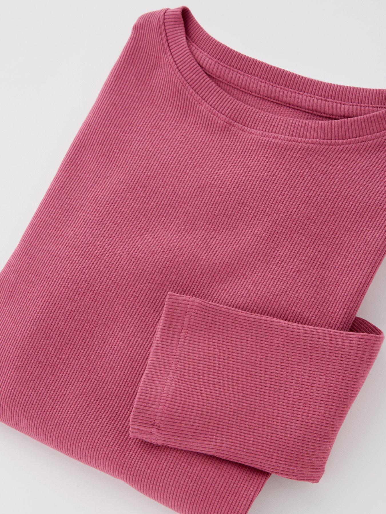 everyday-girls-long-sleeve-ribbed-single-t-shirt-pinkdetail