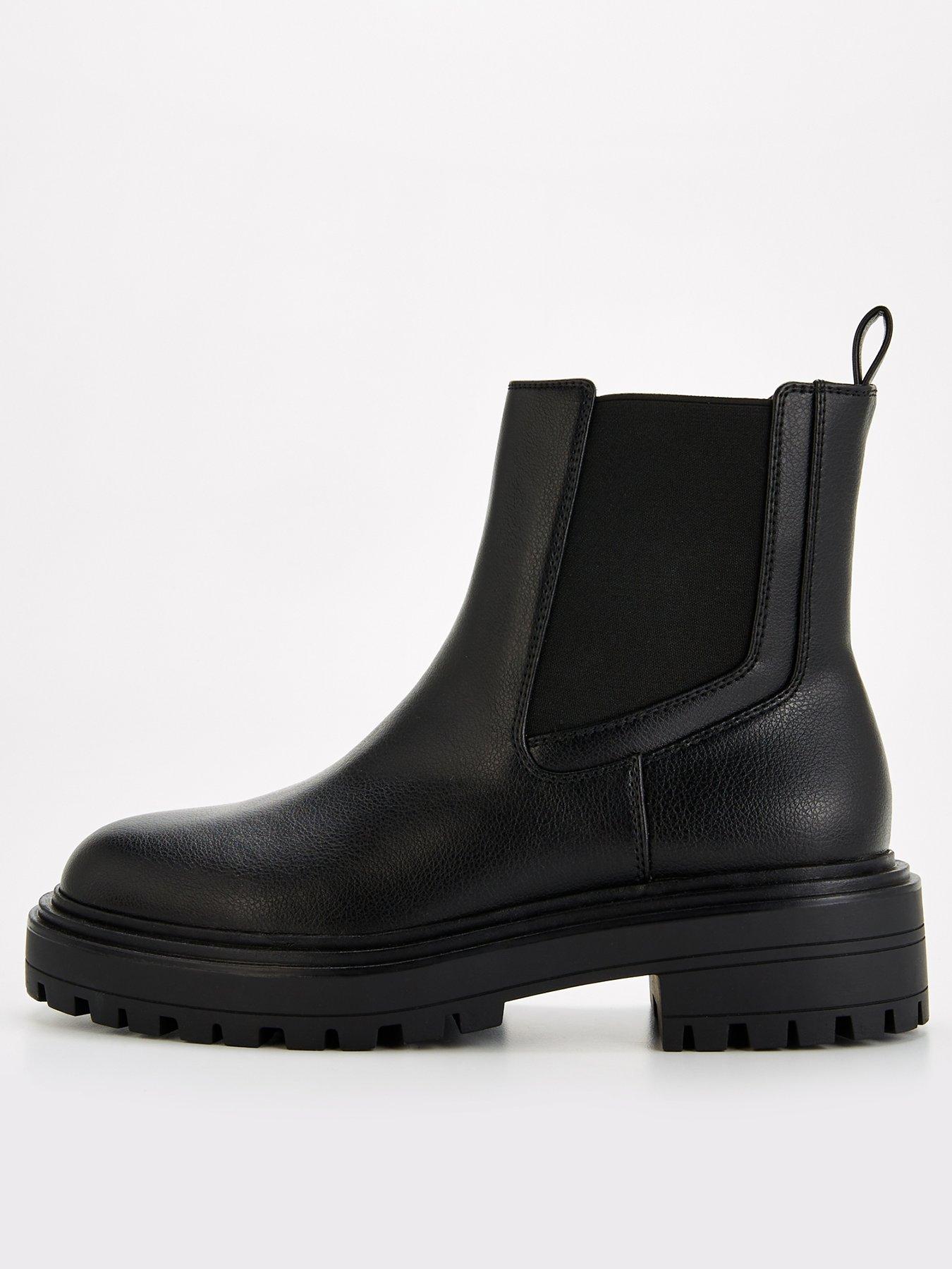 V by Very Wide Fit Chunky Chelsea Boot Black Very Ireland