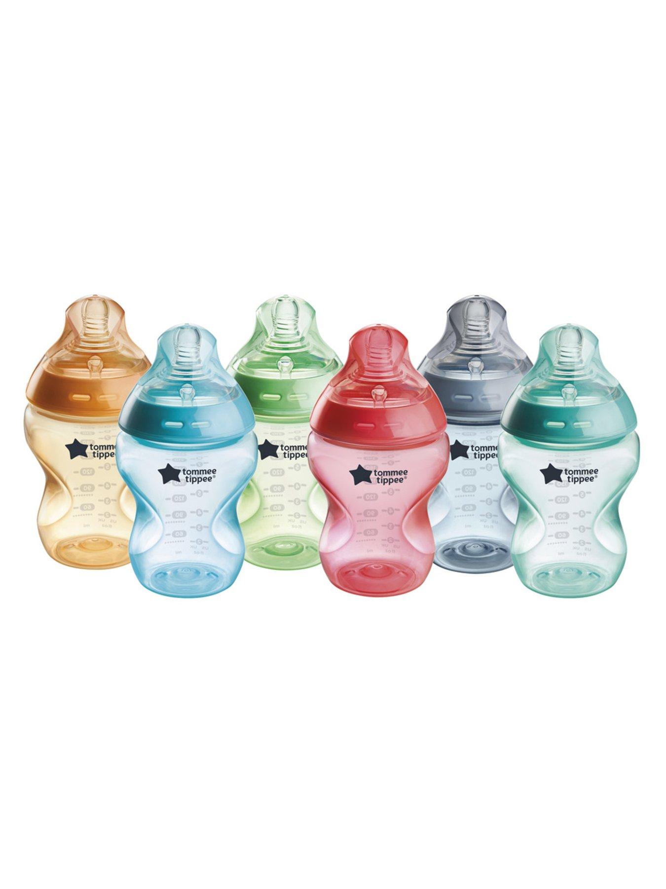 Tommee Tippee 6 x 260ml Bright Feeding Bottles - Multi