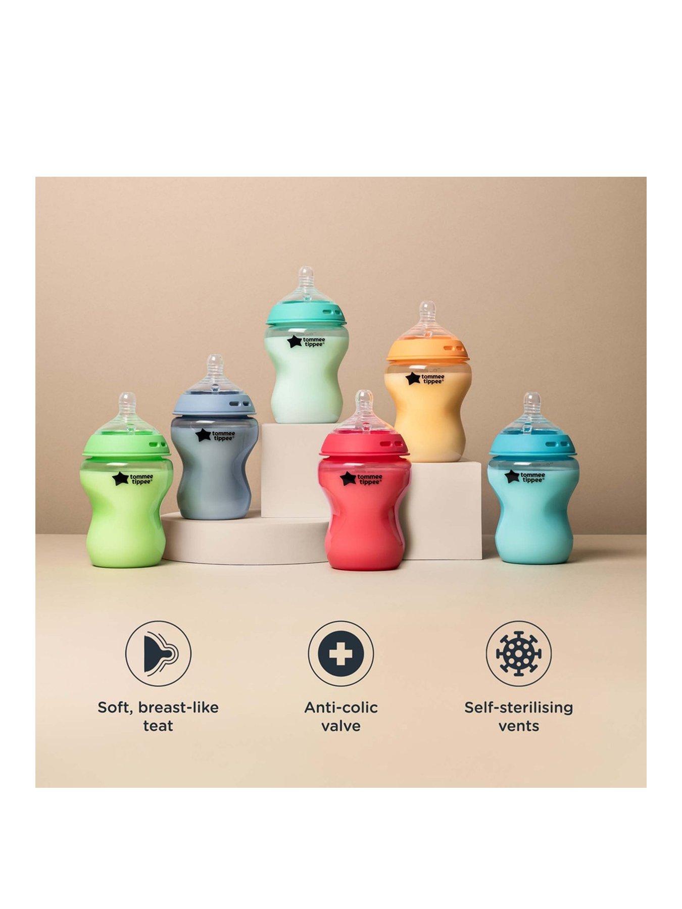 Image 2 of 7 of Tommee Tippee 6 x 260ml Bright Feeding Bottles - Multi