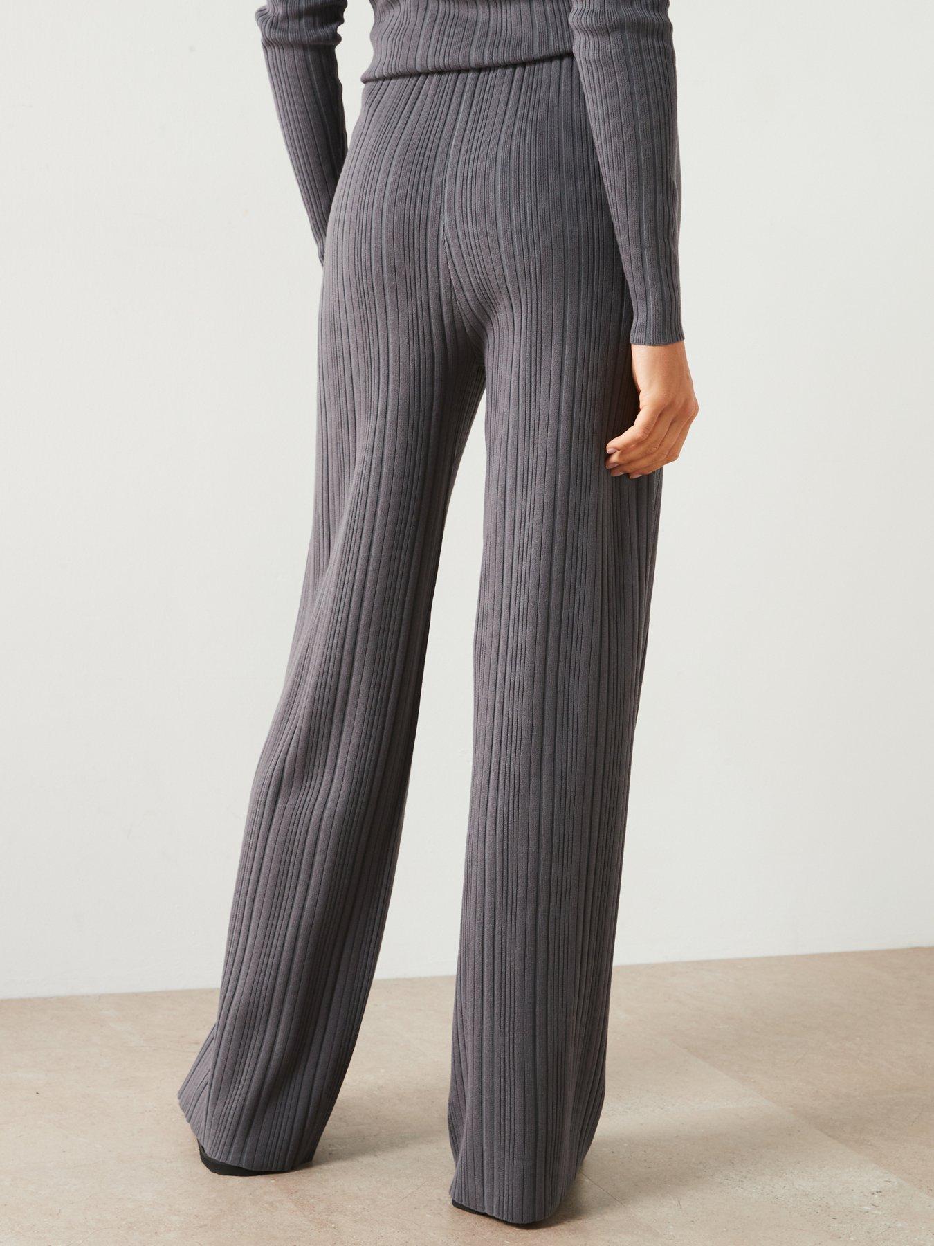 v-by-very-wide-leg-knitted-trouser-co-ordnbsp--greystillFront