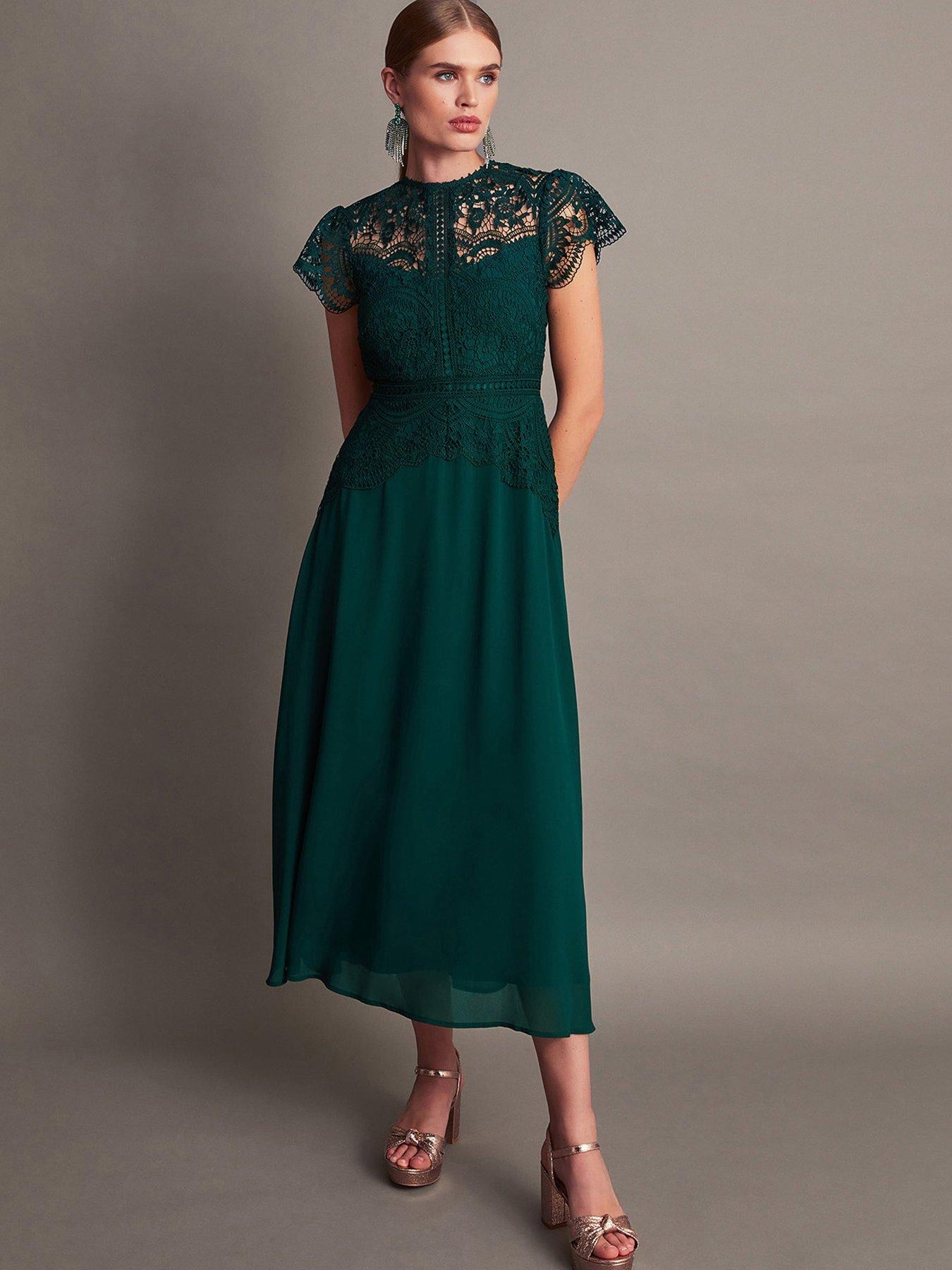 green lace dresses for women Off Shoulder Green Lace Long Prom Dress Green Formal Gown PSK549 US10 / Custom Color main image 0