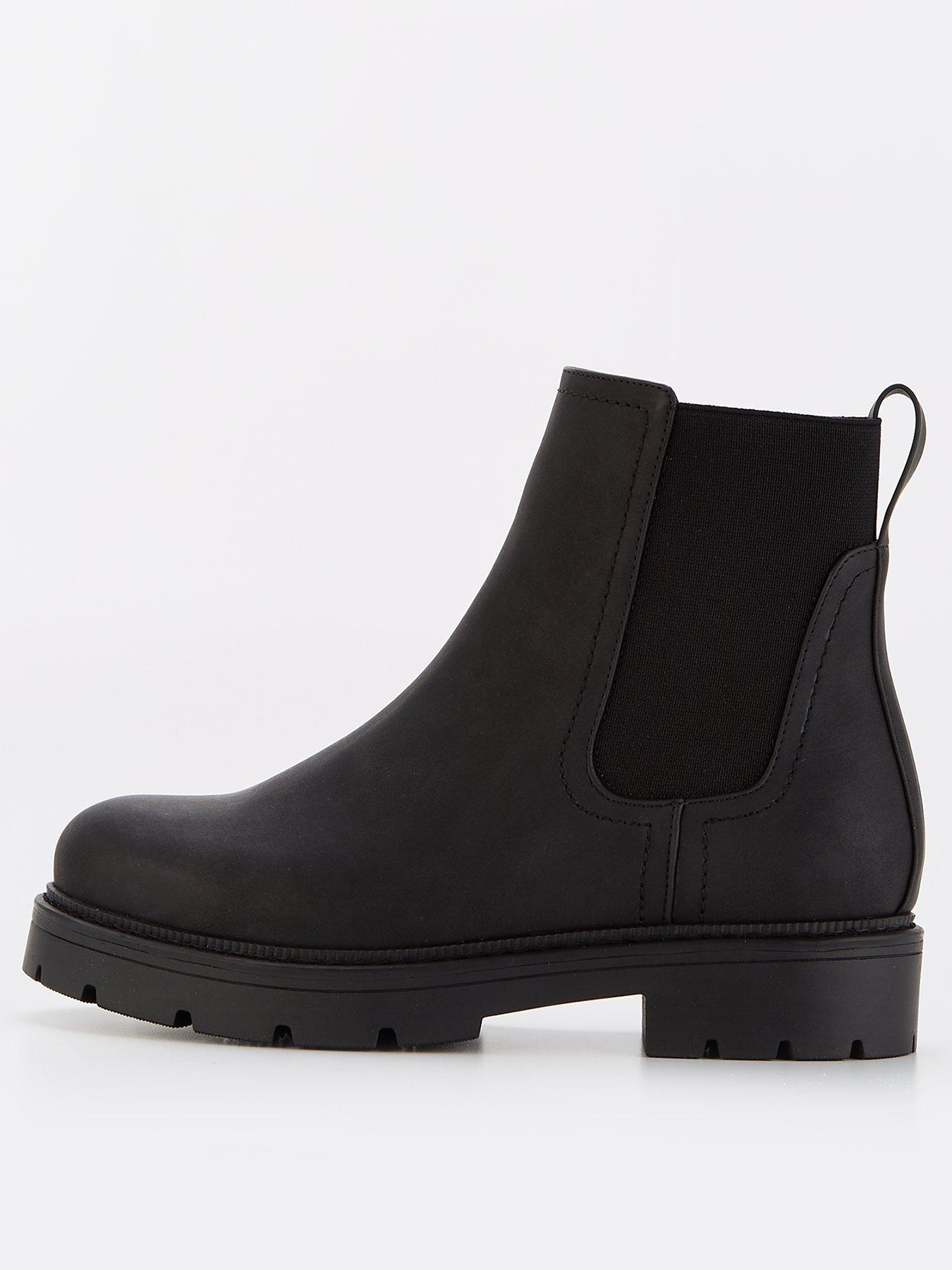 undefined Extra Wide Chunky Chelsea Ankle Boot - Black