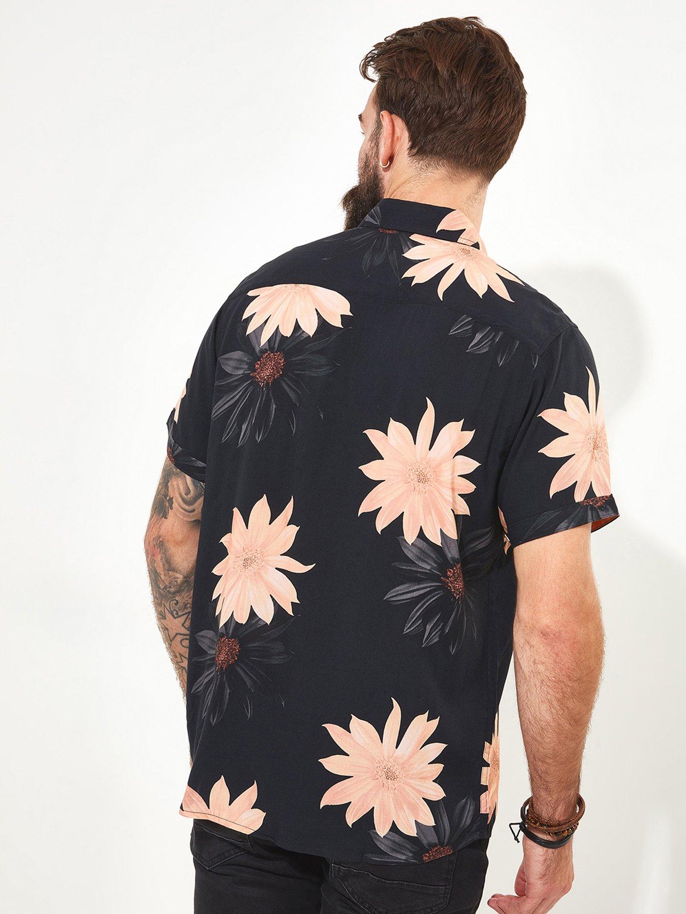 joe-browns-larger-than-life-floral-printnbspshort-sleeve-shirt-blackback