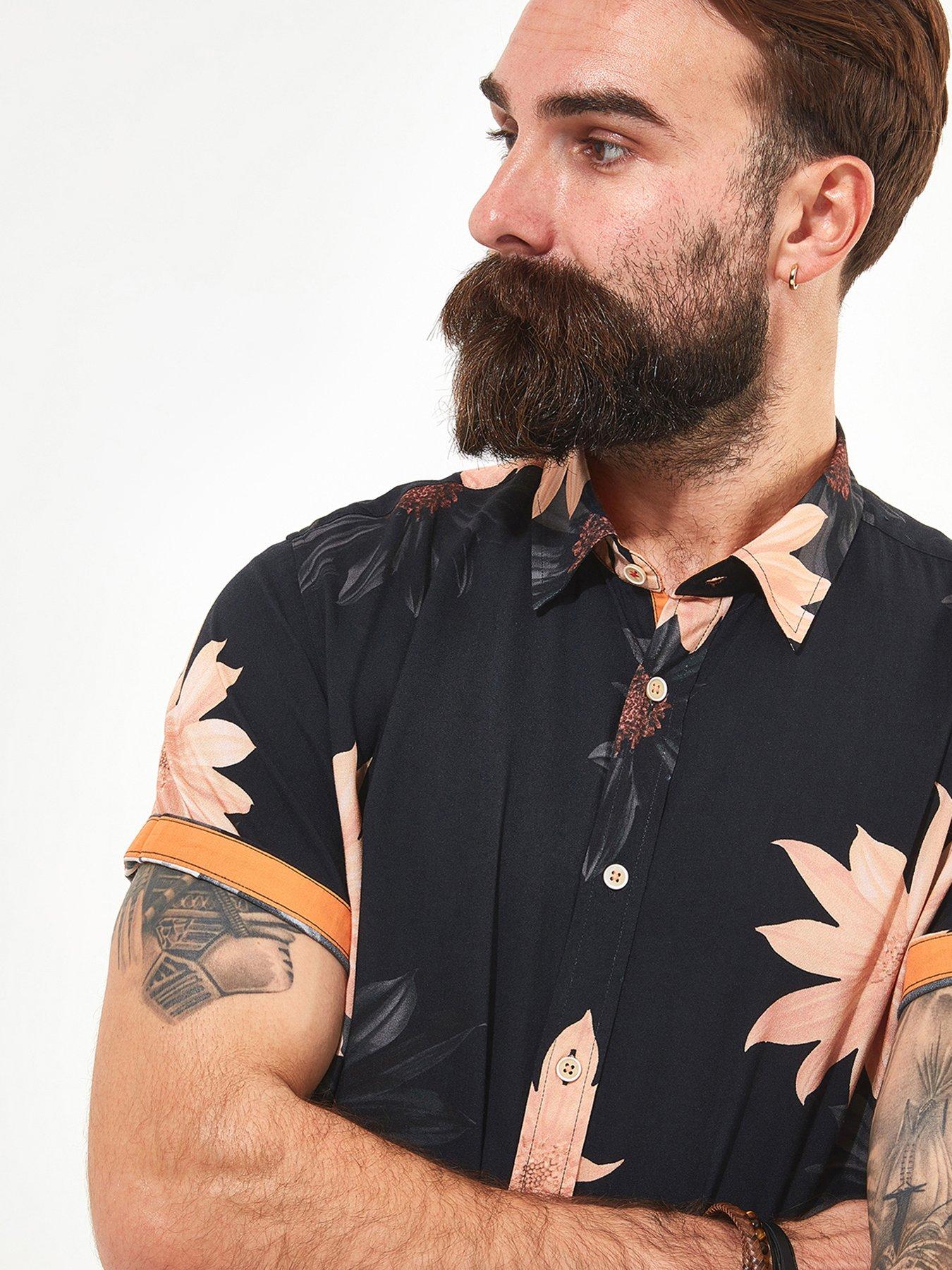 joe-browns-larger-than-life-floral-printnbspshort-sleeve-shirt-blackoutfit