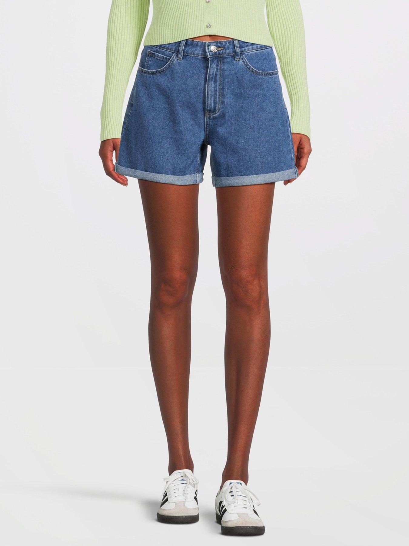 only-high-waisted-mom-denim-shorts-medium-blue