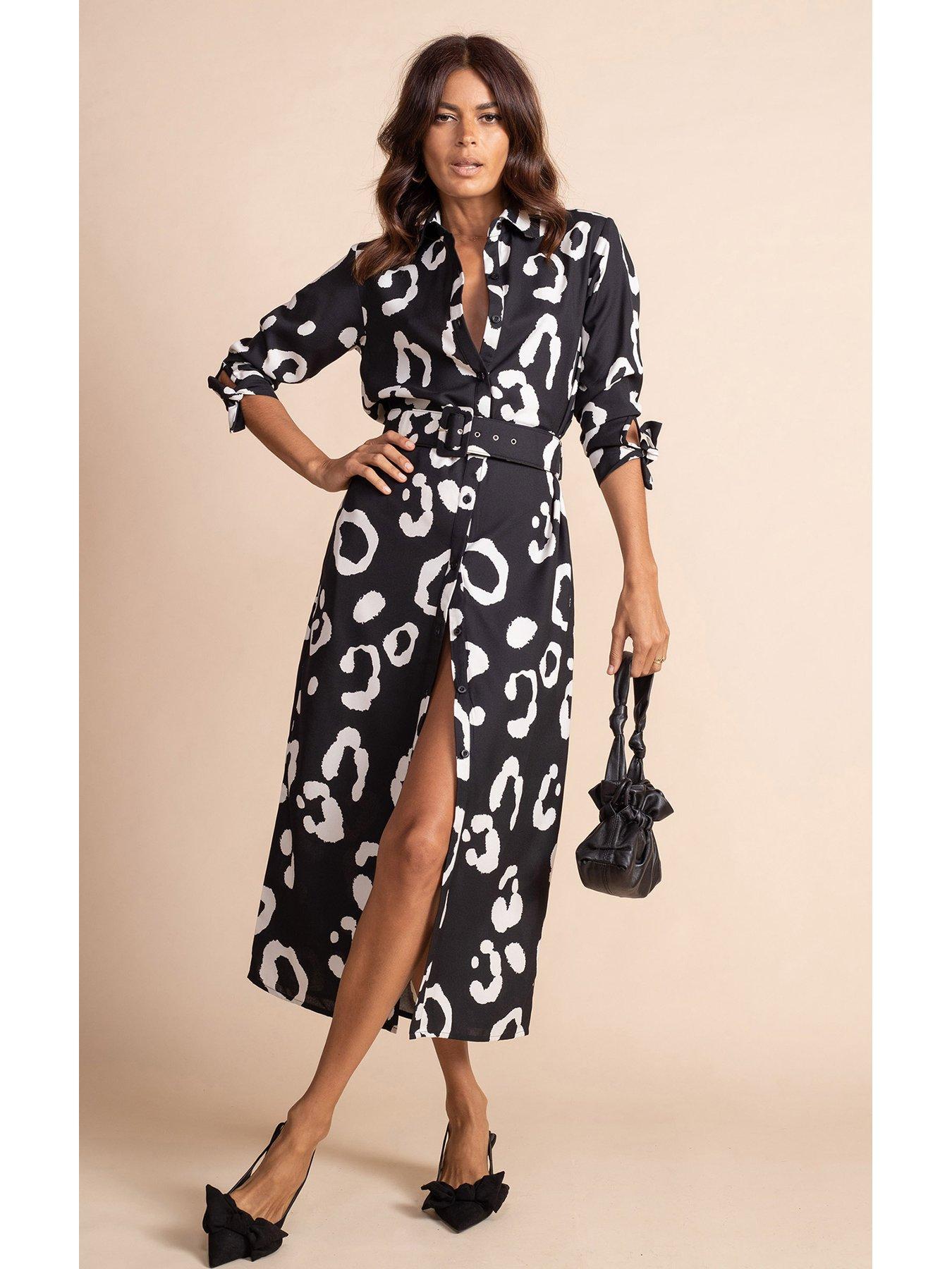 Dancing Leopard Dancing Leopard Alva Mono Leopard Midi Shirt Dress Very Ireland