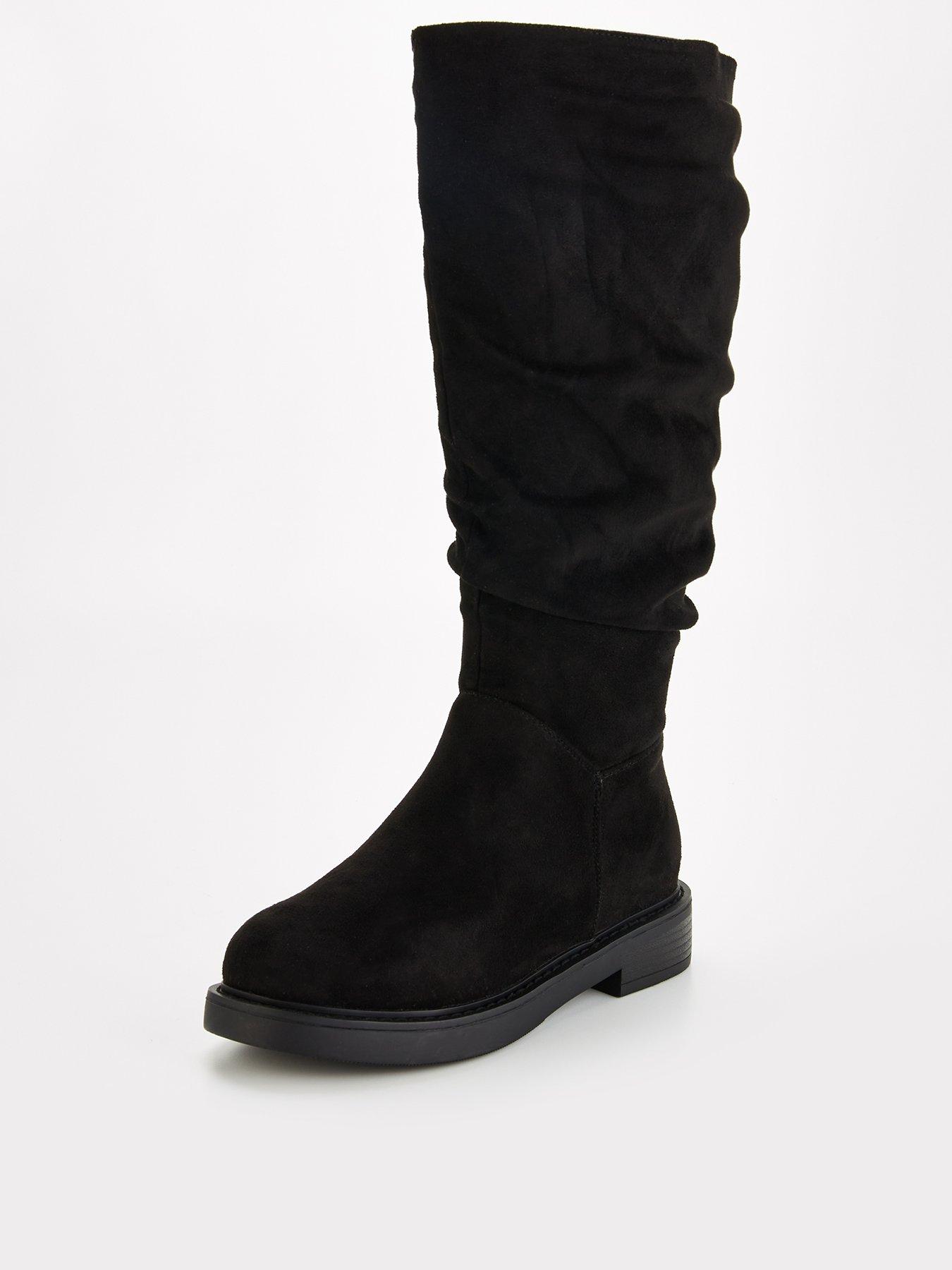 Womens wide calf knee boots sales