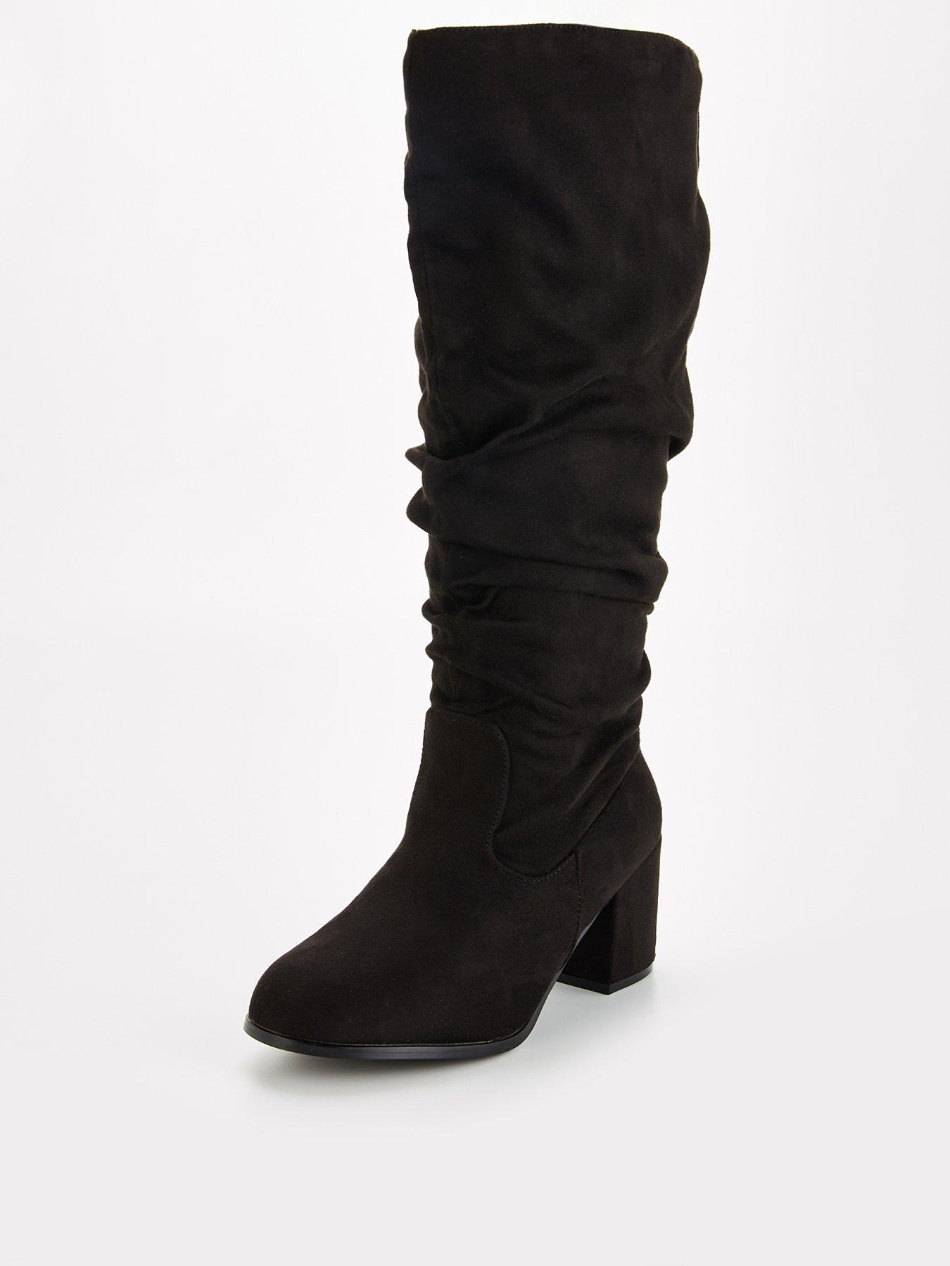 Knee Boots Eee Wide Fit Boots Side Lace Flat Knee Hi Boots Ex Wide