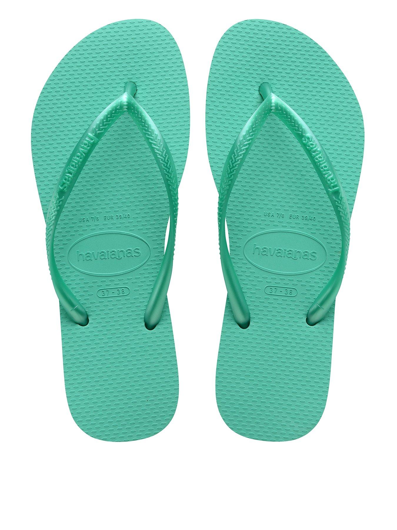 Slim Flip Flops Metallic Virtual Green