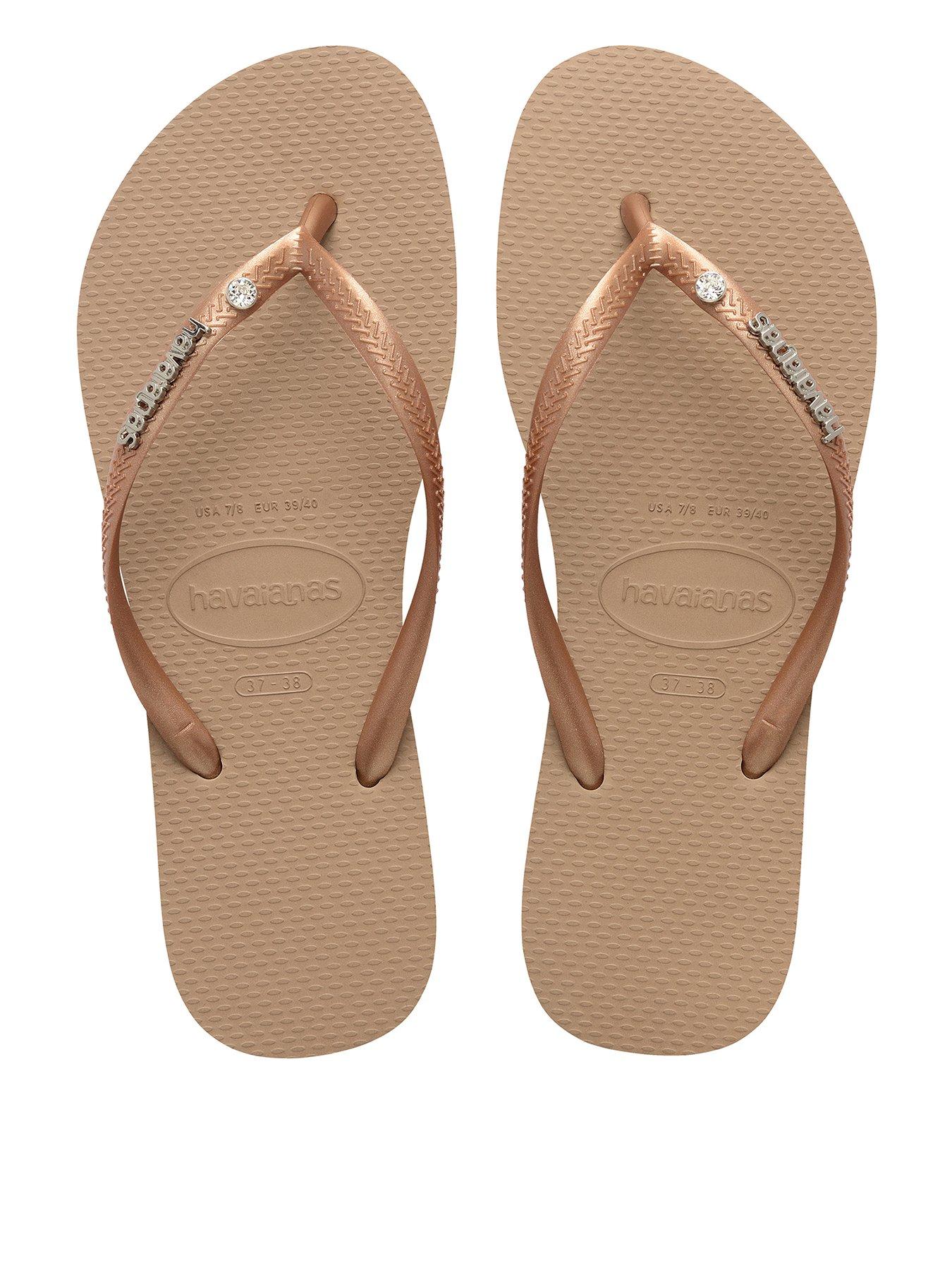 Gold havaianas with diamante on sale