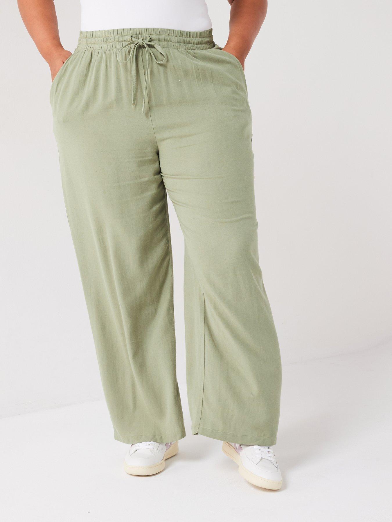 vero-moda-curve-high-waisted-trousers-green