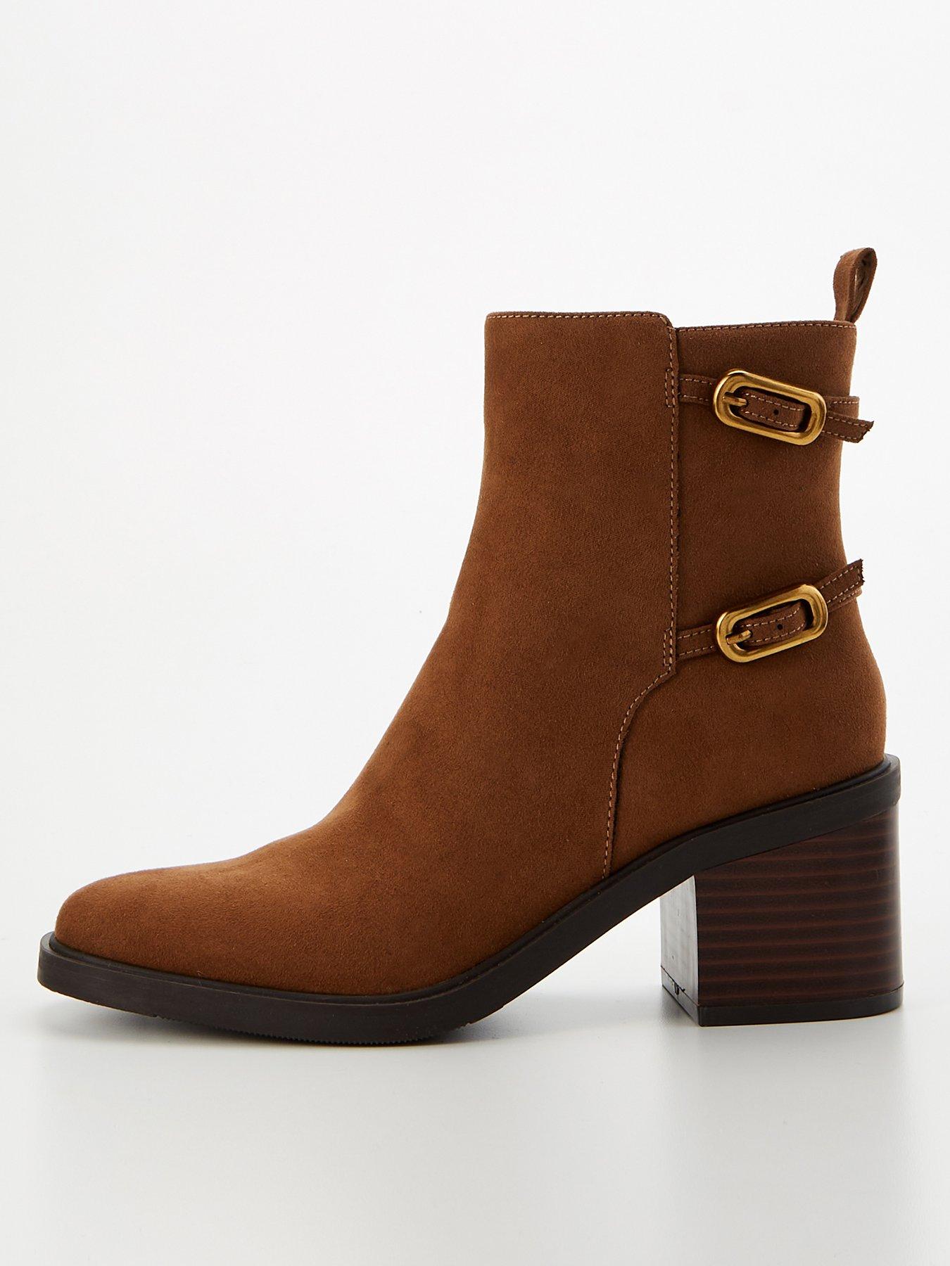 v-by-very-double-buckle-block-heel-ankle-boot-brown