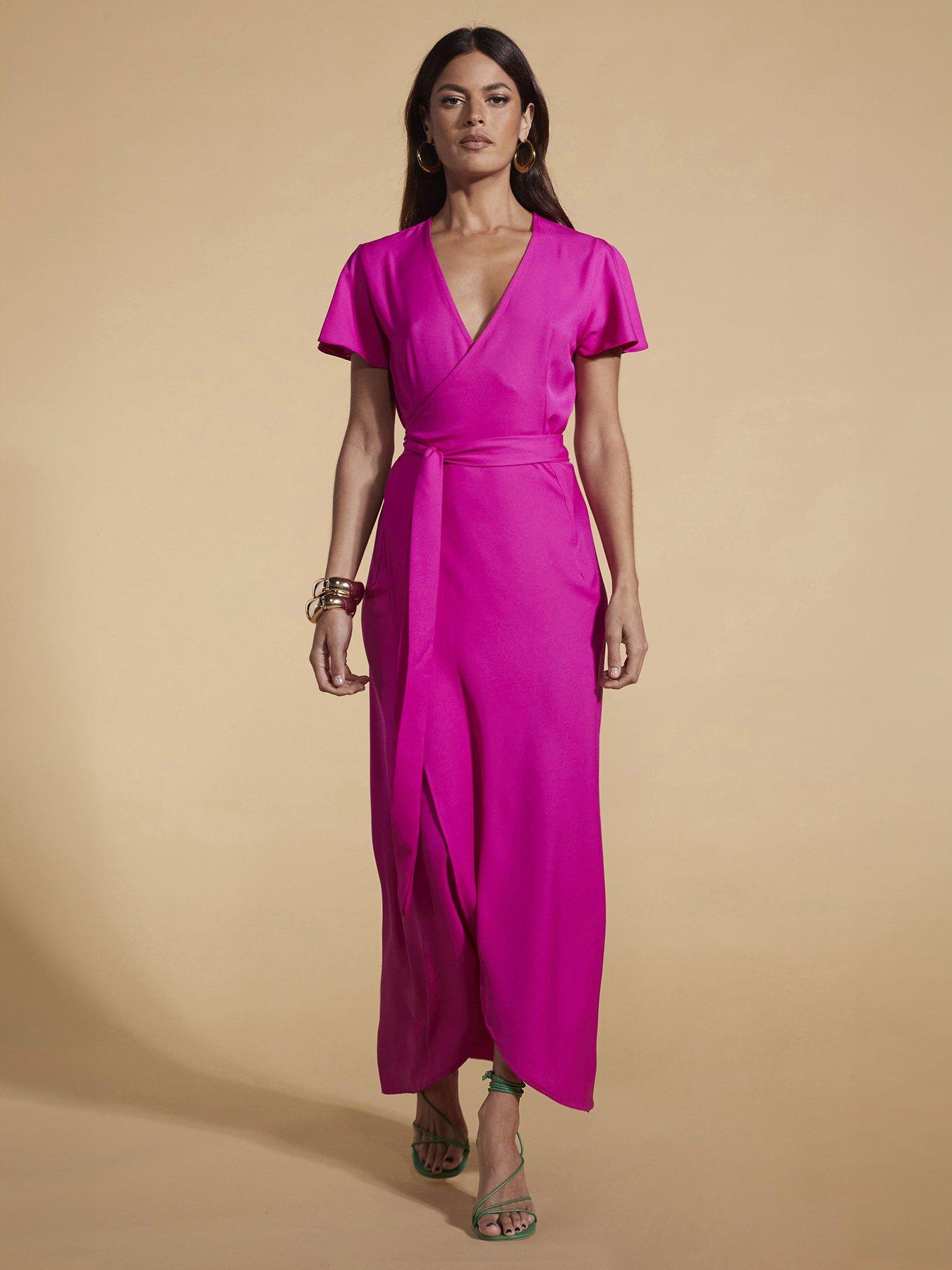 Cayenne Wrap Maxi Dress Magenta