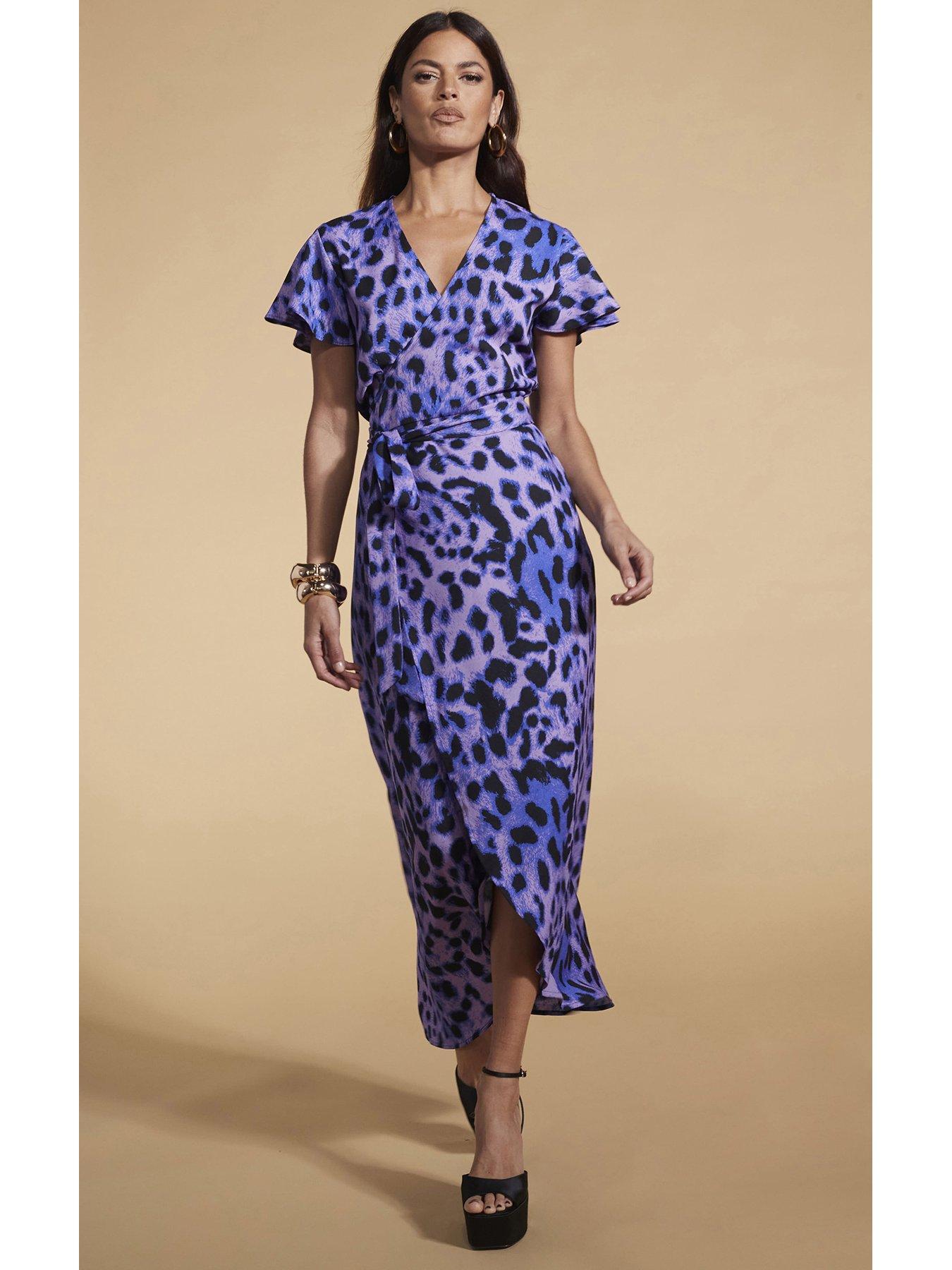 Leopard Print Cayenne Wrap Dress Lilac