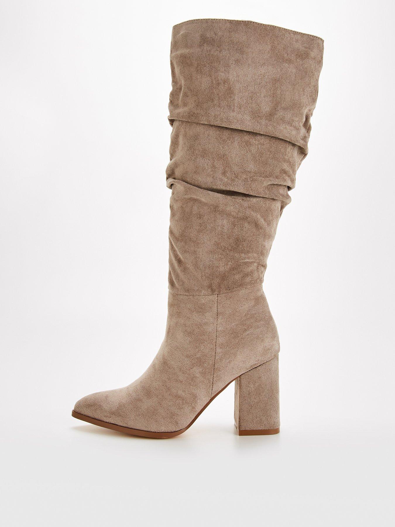 V by Very Standard Fit Knee High Slouch Boot With Wider Fitting Calf Brown Very Ireland