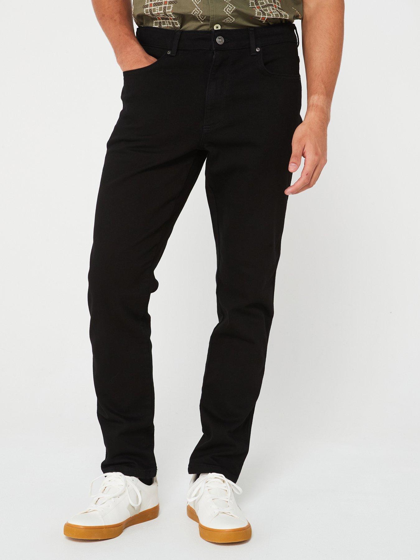 undefined River Island Tapered Black Angler Jean - Black
