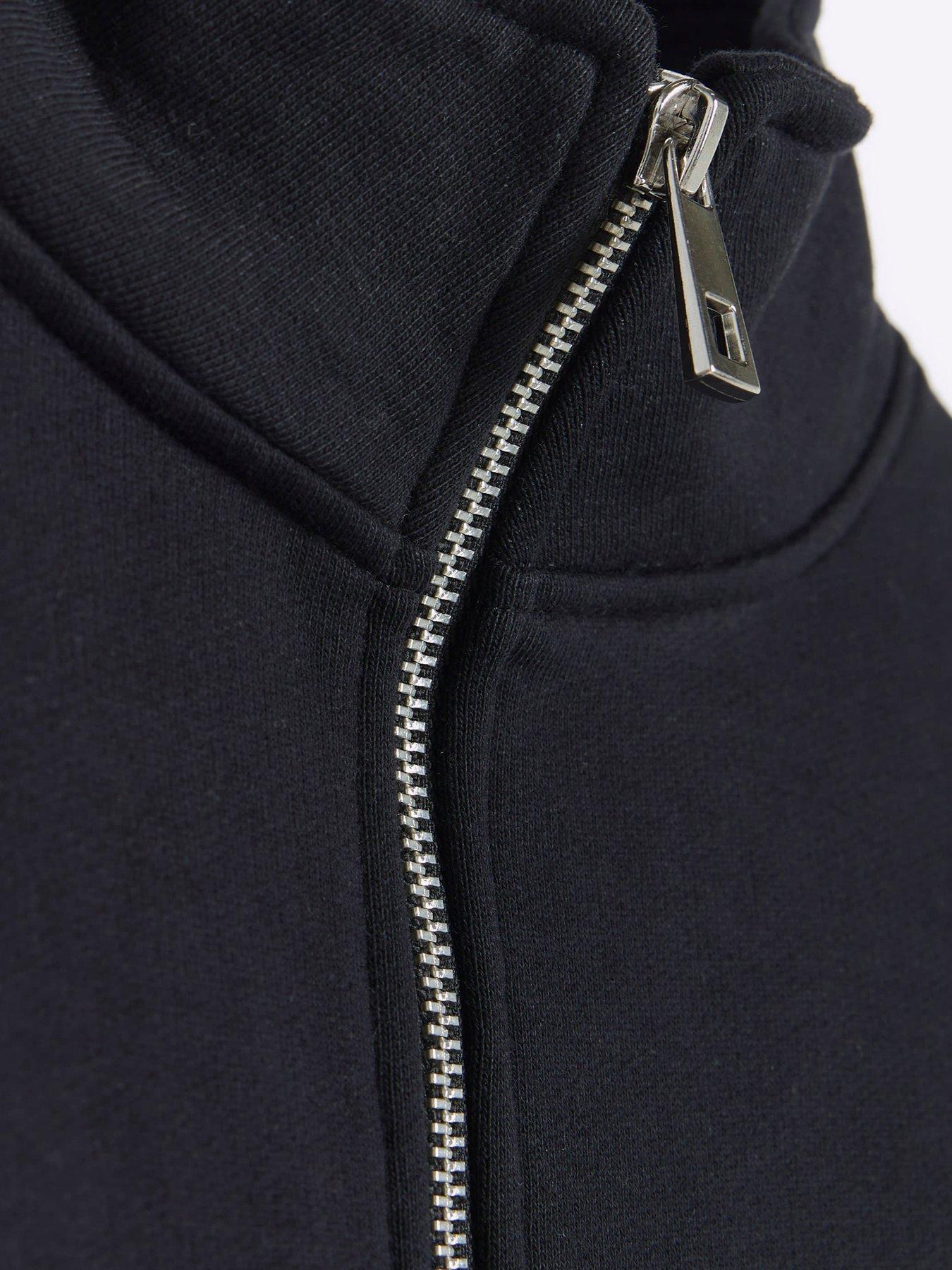 river-island-river-island-essential-loopback-14-zip-sweat-blackoutfit