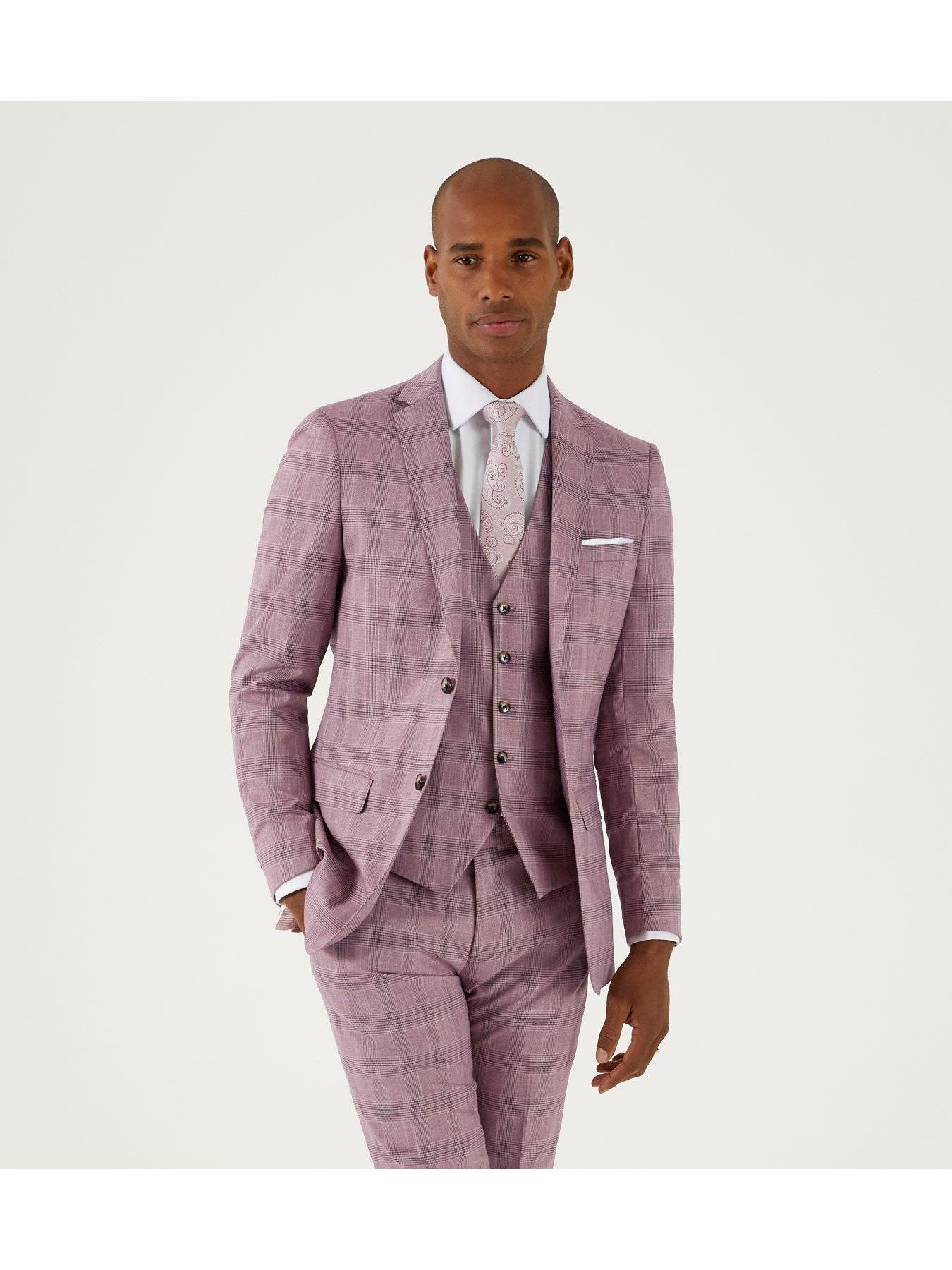 skopes-skopes-alberto-check-slim-suit-jacket-dark-pink