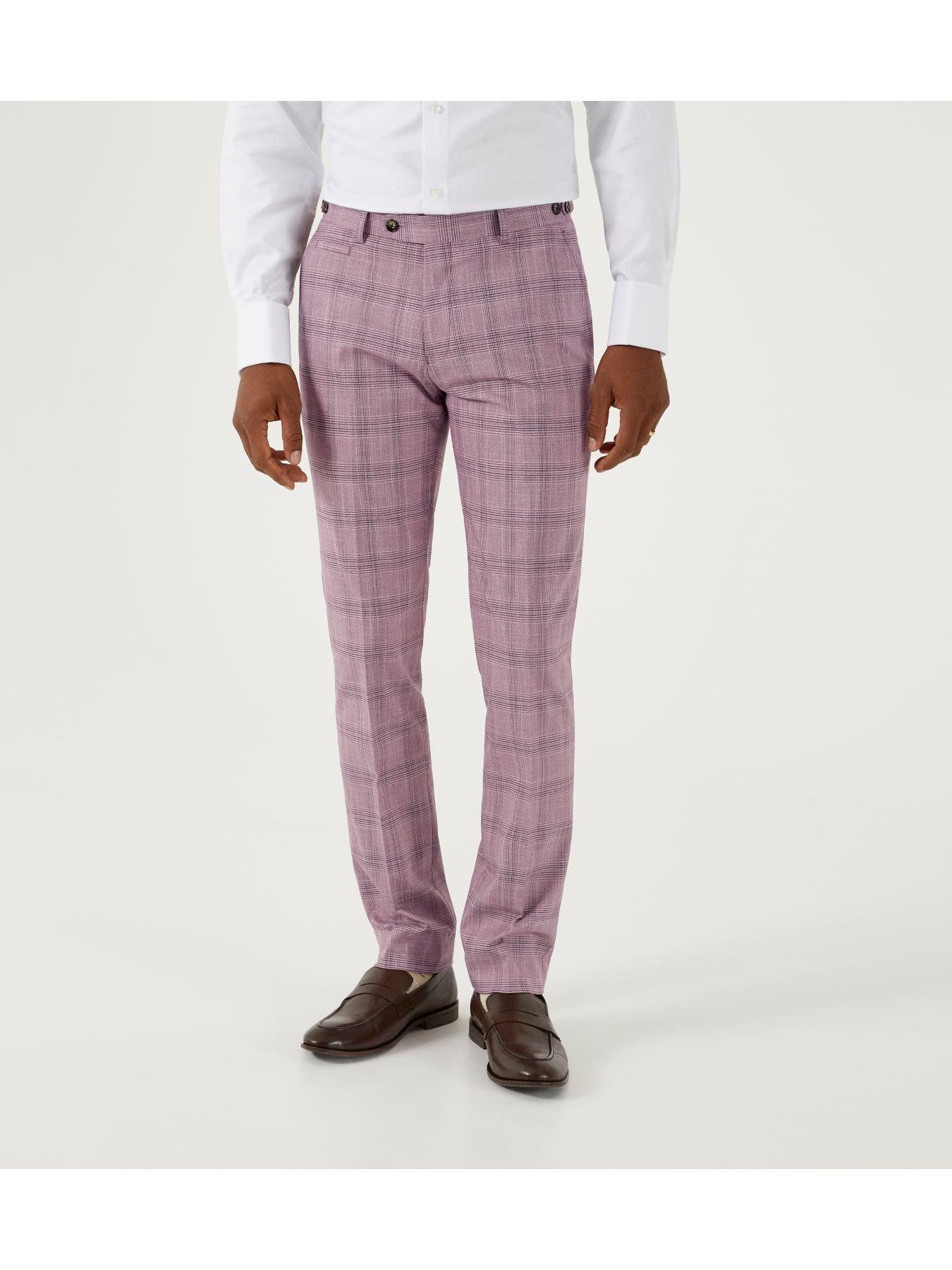 skopes-skopes-alberto-check-tapered-suit-trousers-dark-pink