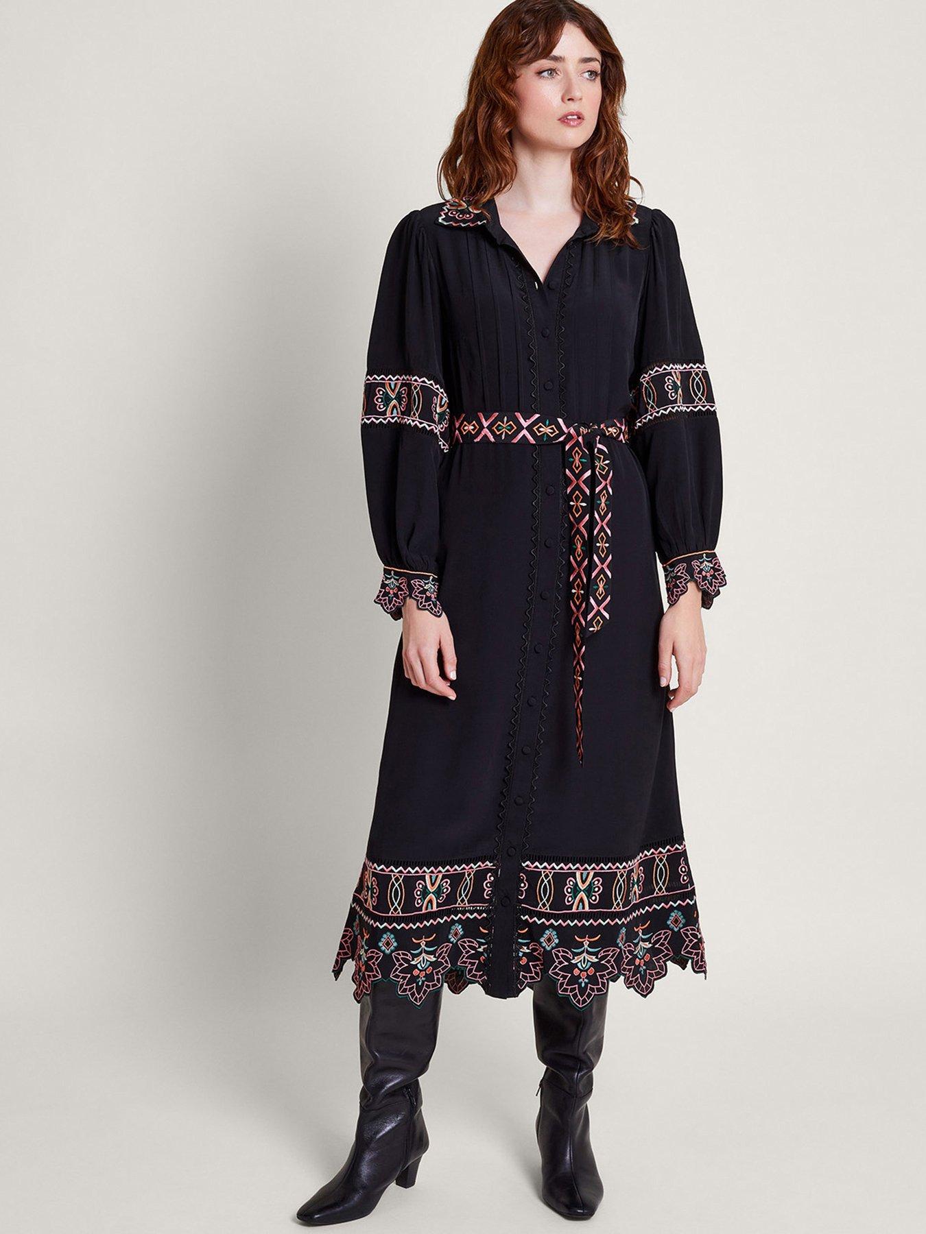 monsoon-fifi-emb-shirt-dress-black