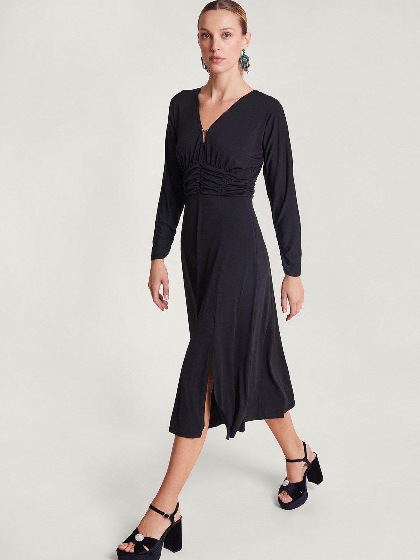 monsoon-ray-ruched-dress-black