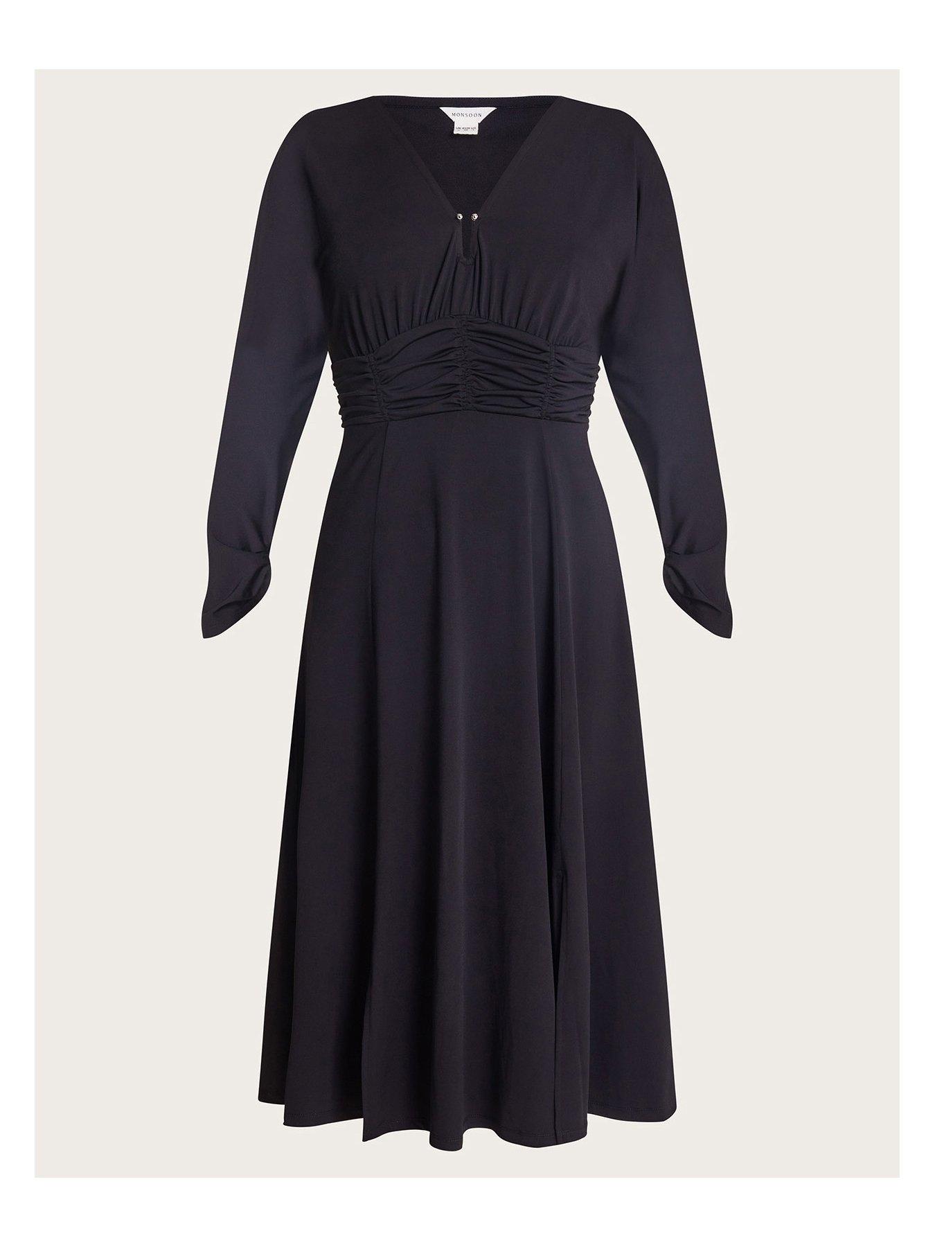 monsoon-ray-ruched-dress-blackback