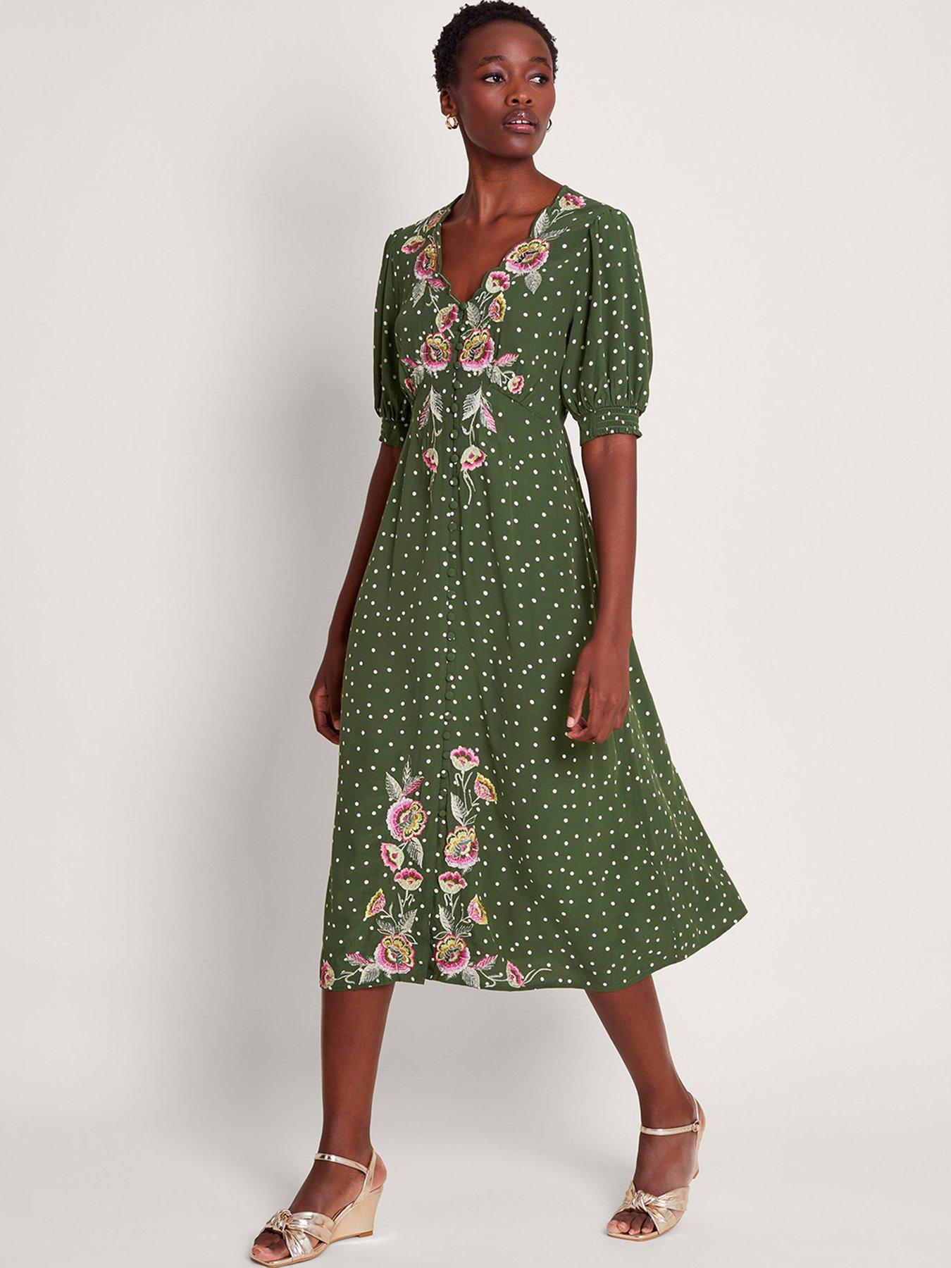 Monsoon alba clearance print tea dress