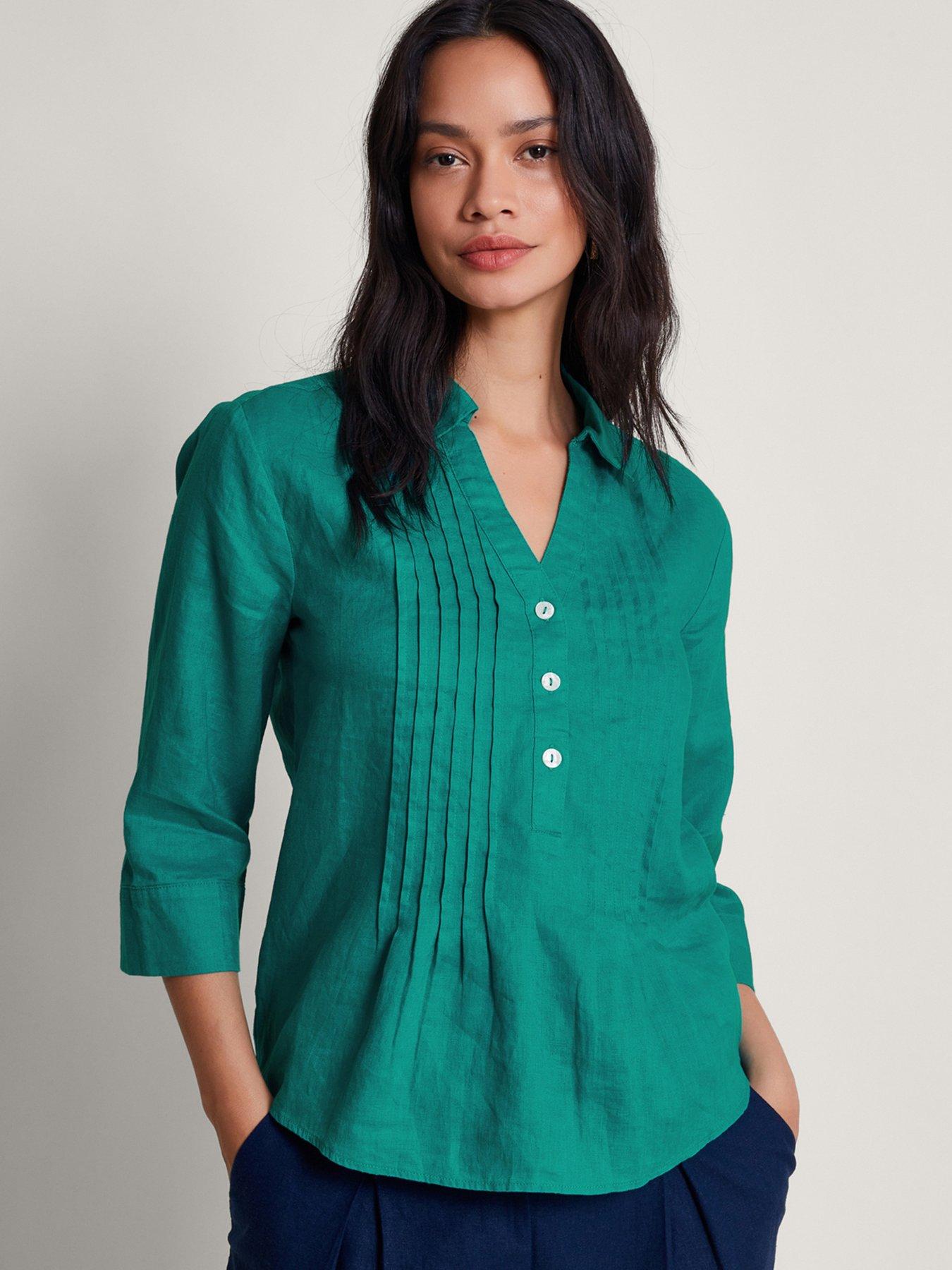 monsoon-elsie-pintuck-blouse-teal