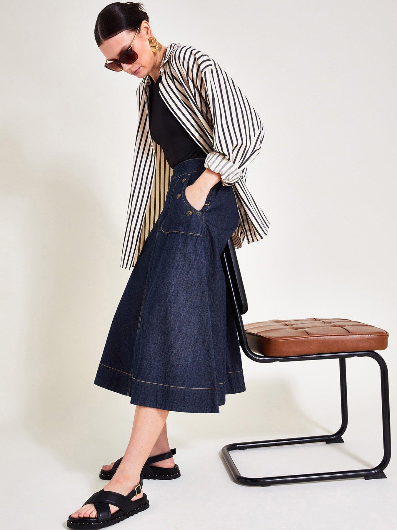 Image 3 of 5 of Monsoon Harper Skirt - Blue