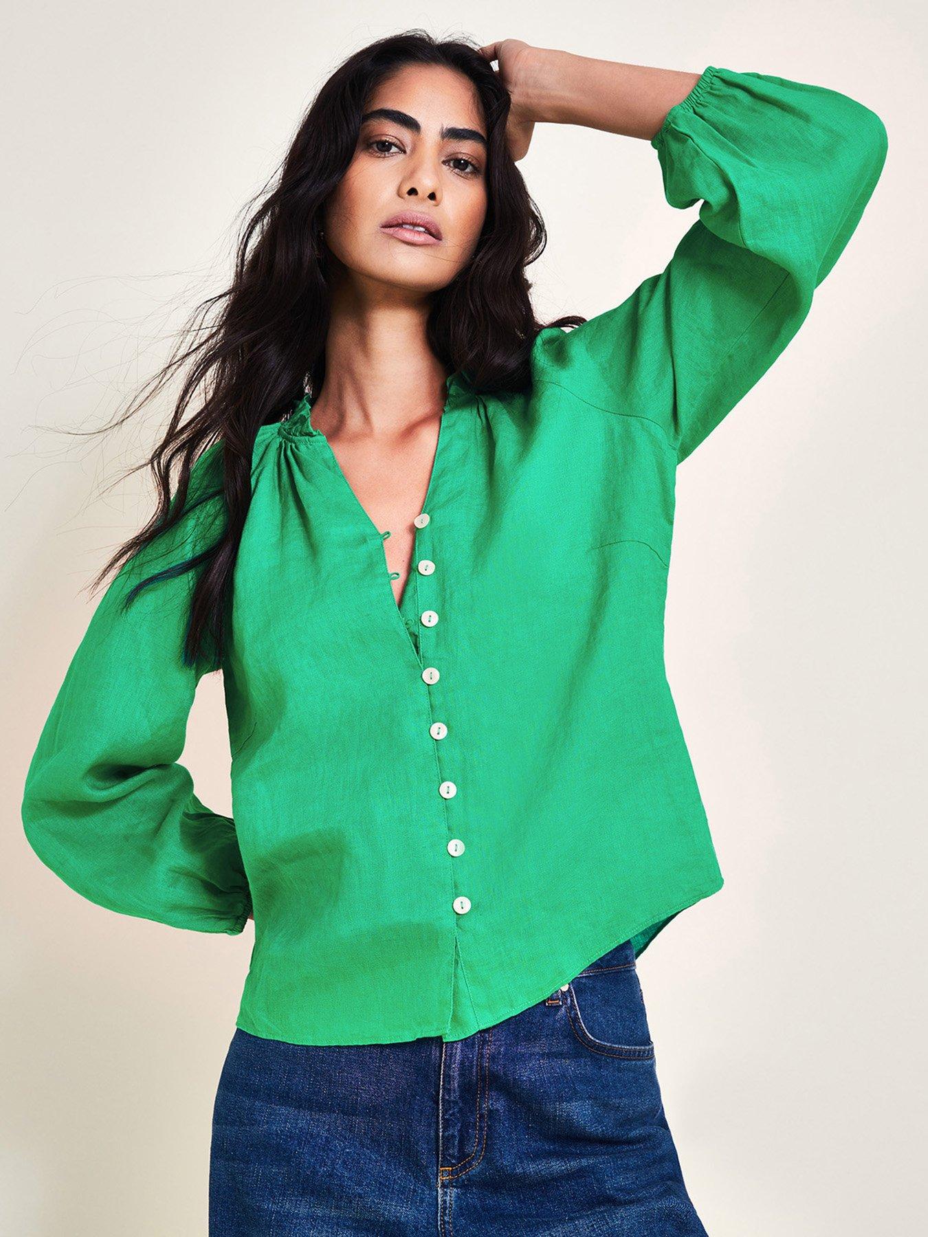 monsoon-reine-frill-blouse-green