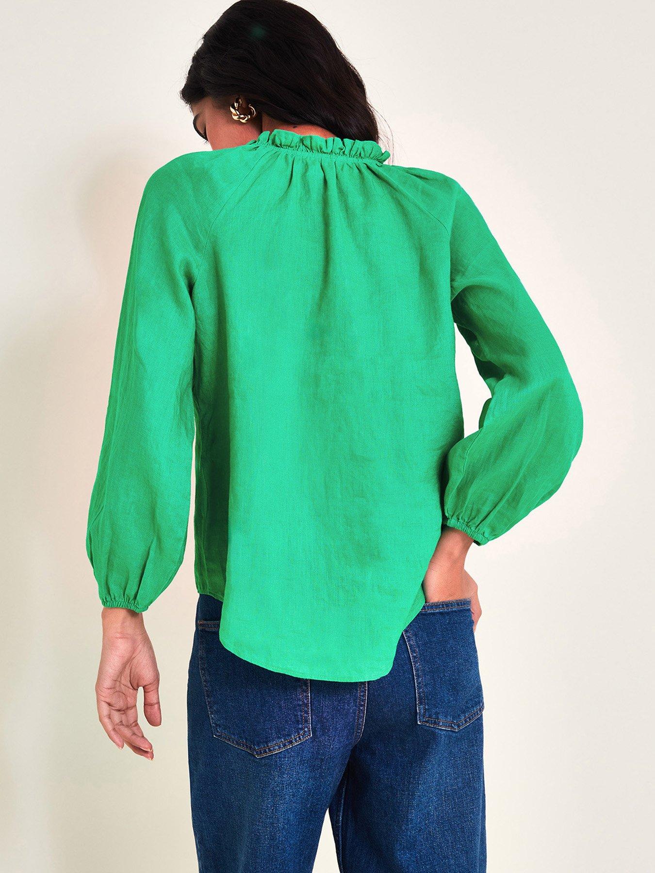 monsoon-reine-frill-blouse-greenstillFront