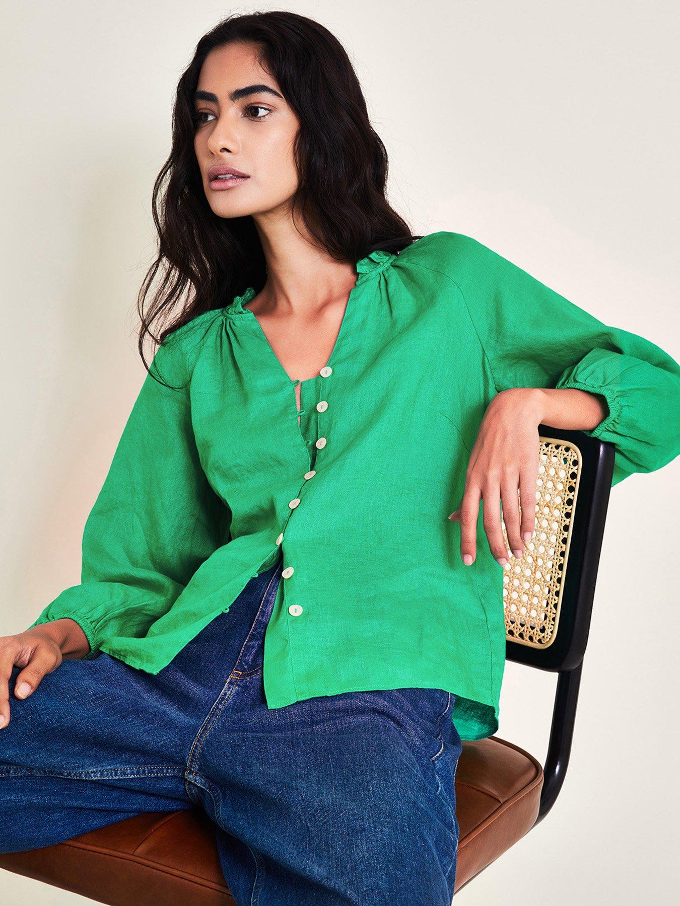 monsoon-reine-frill-blouse-greenoutfit