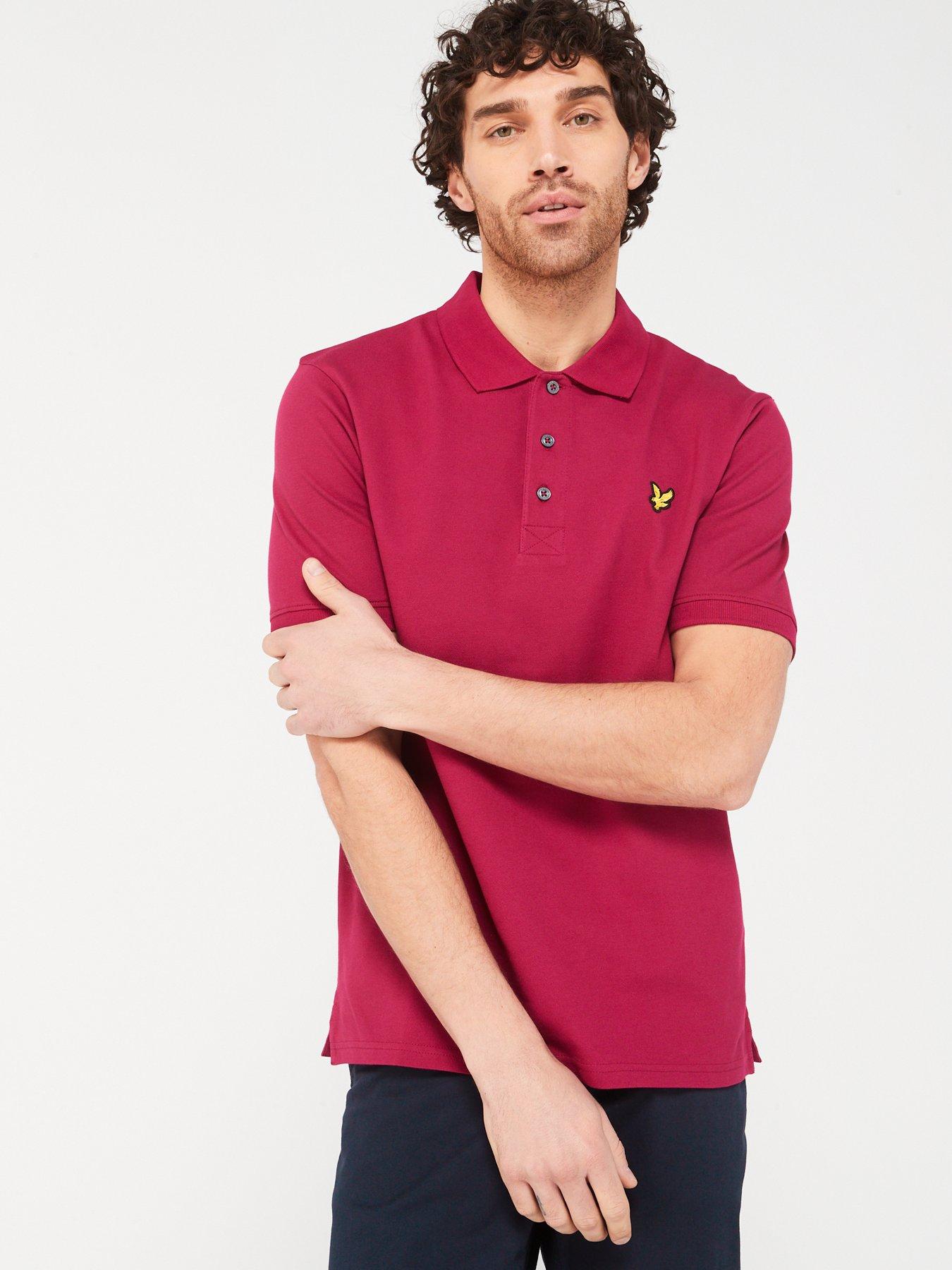 lyle-scott-plain-regular-fit-polo-shirt-dark-redfront