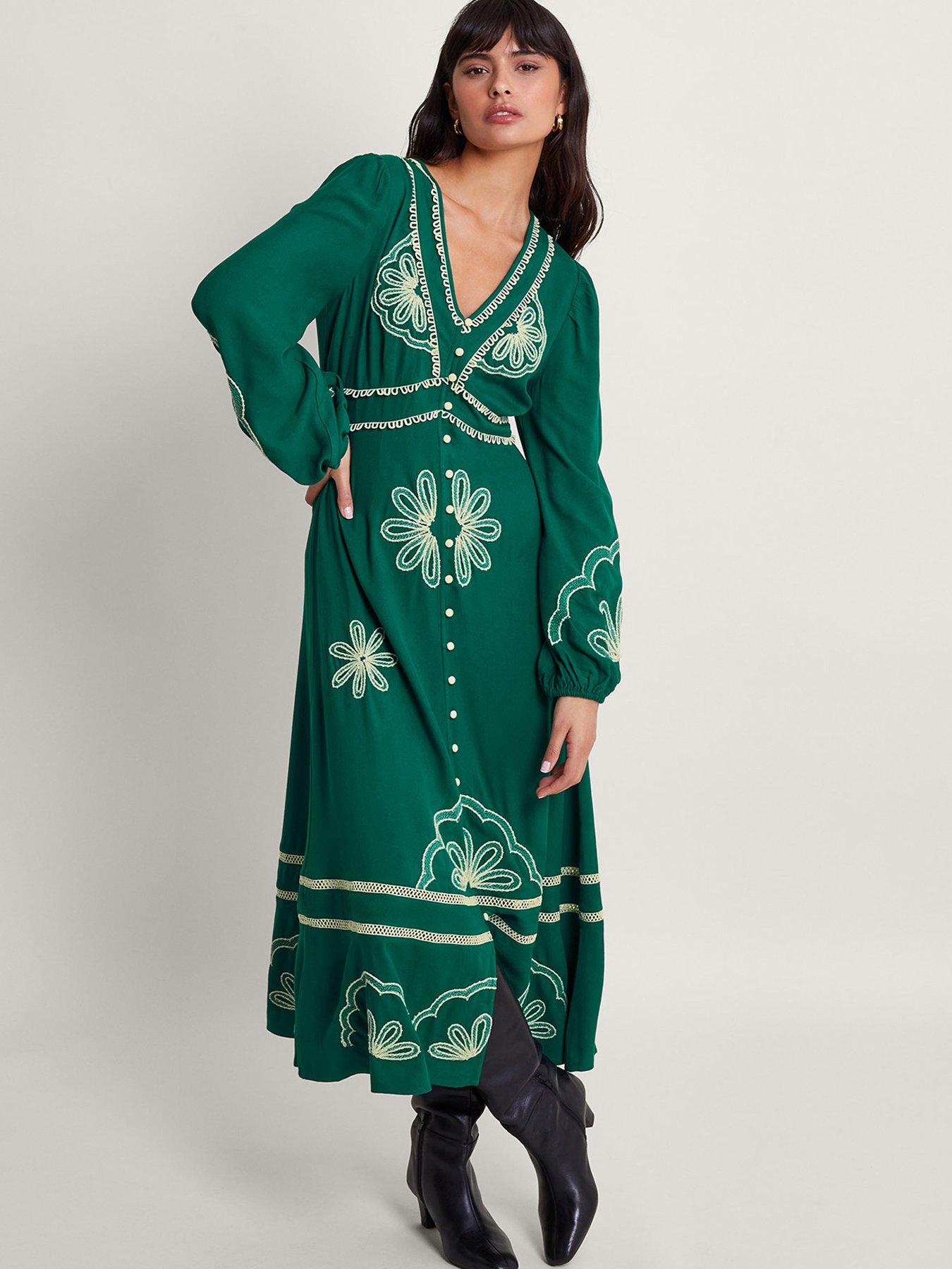 monsoon-clio-emb-dress-green