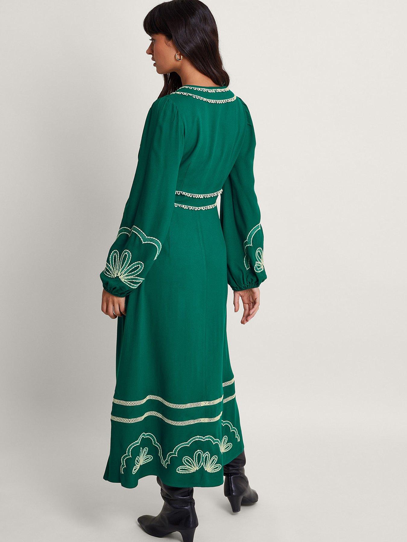 monsoon-clio-emb-dress-greenstillFront