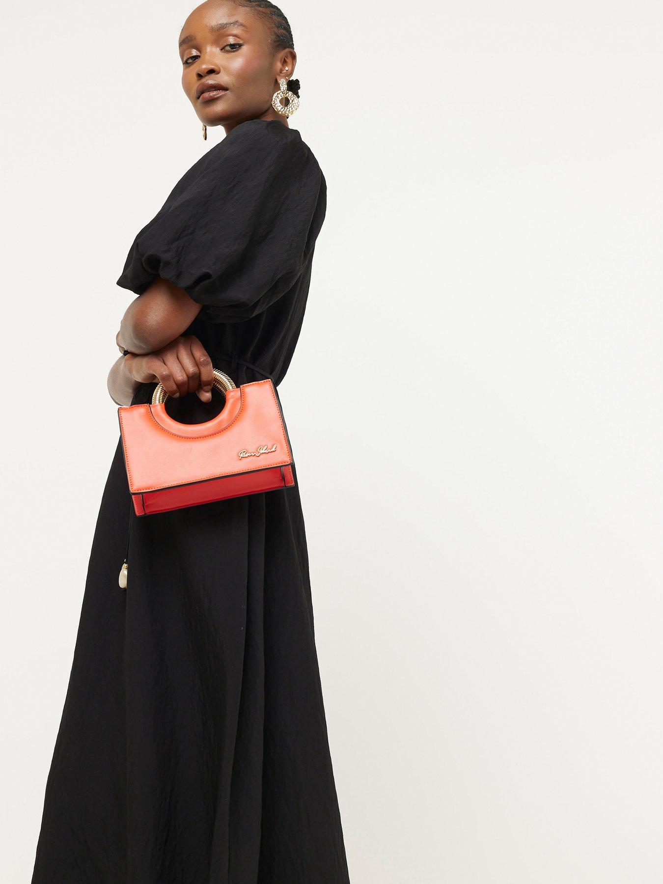 river-island-belted-puff-sleeve-dress-blackstillFront