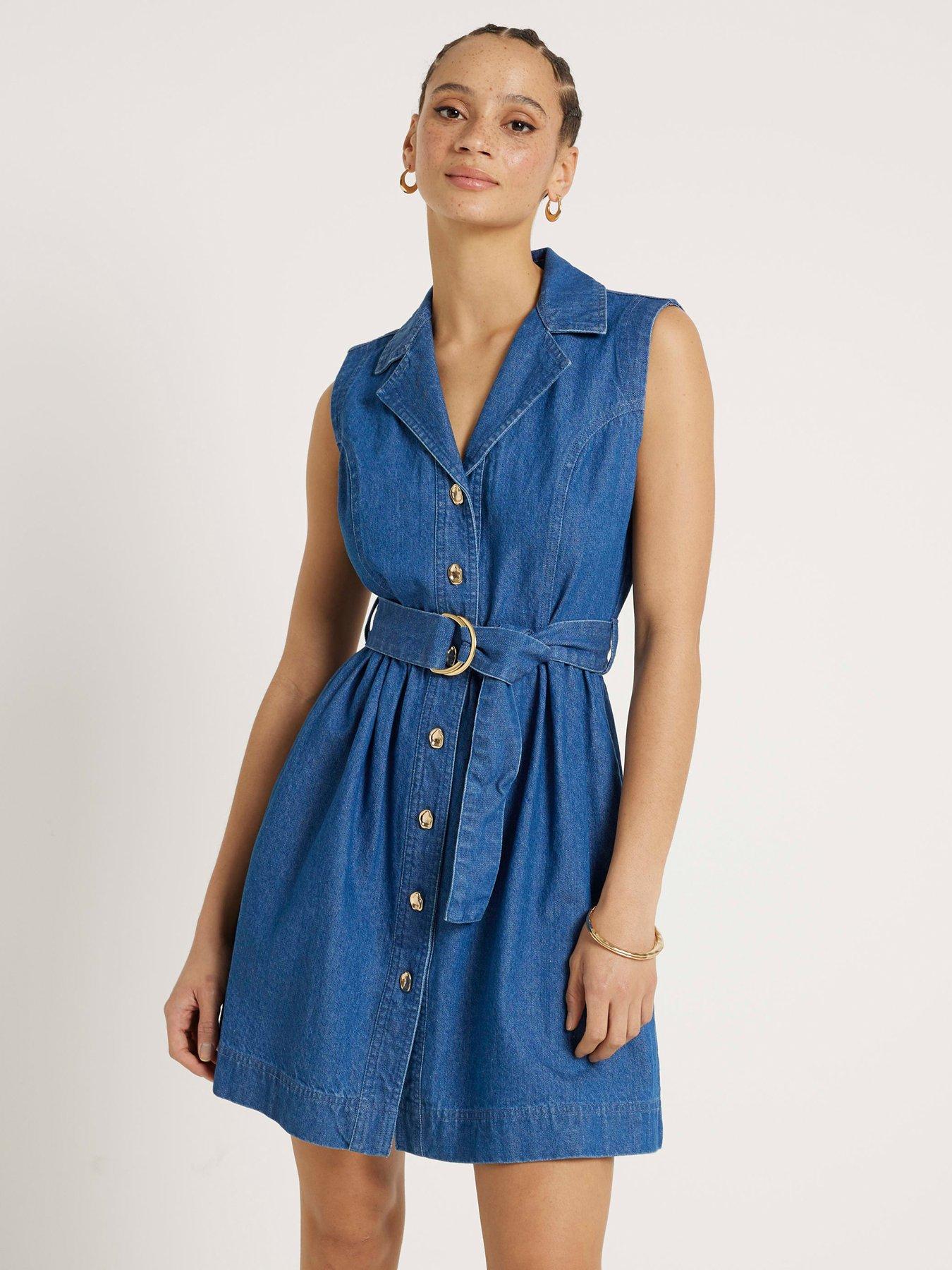 River island jean dress sales