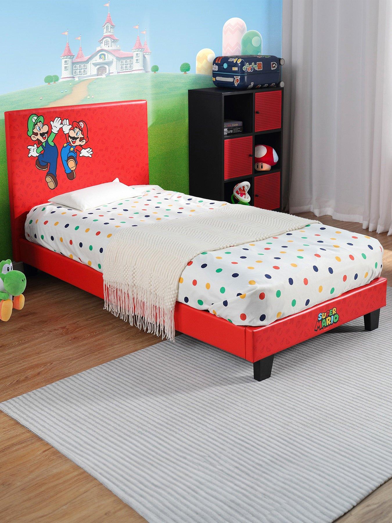 Image of X Rocker Nintendo Super Mario Single Bed Frame - Red